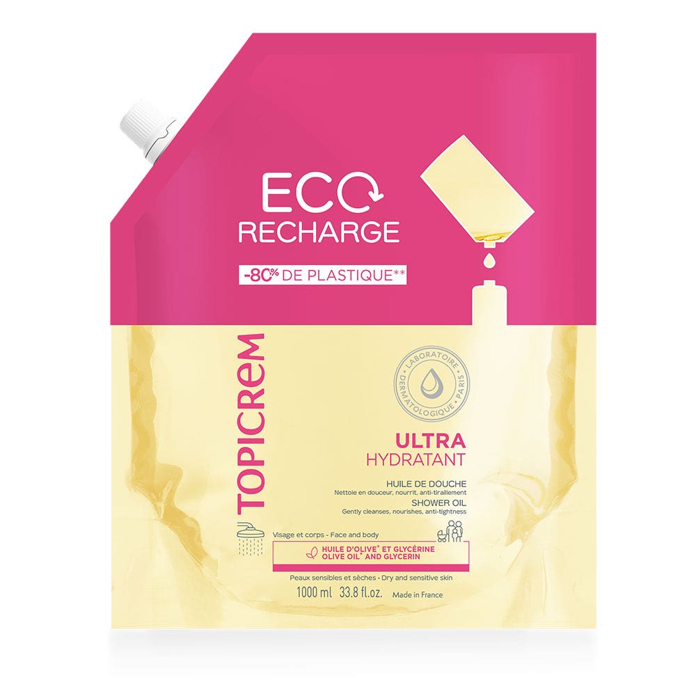 Topicrem Ultra-Hydratant Eco Recharge Huile de Douche 1000ml