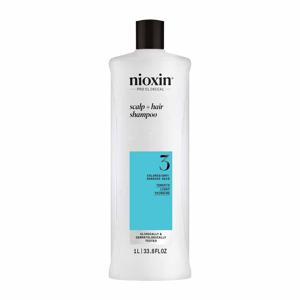 Nioxin Shampooing System 3 Cheveux Colorés/secs/abîmés et Chute Modérée 1L