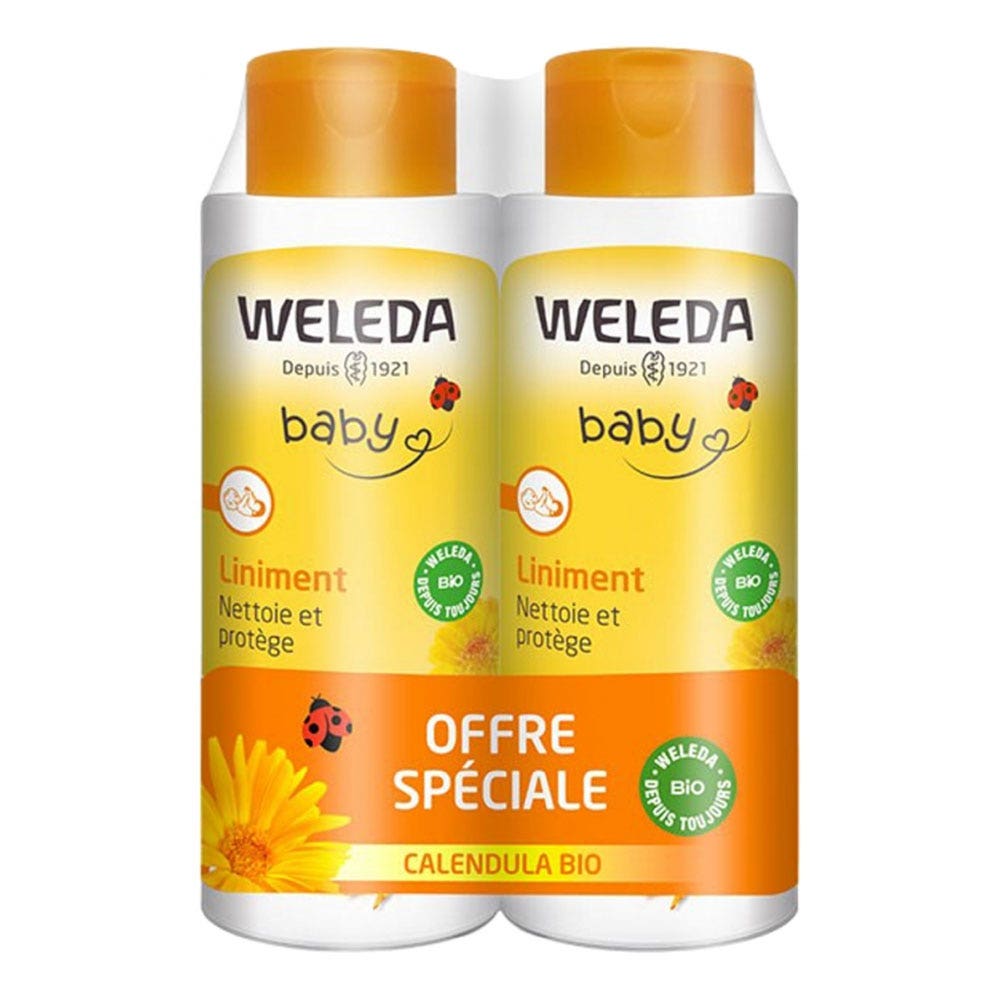 Weleda Liniment Soin Nettoyant Bio Bébé 2x400ml