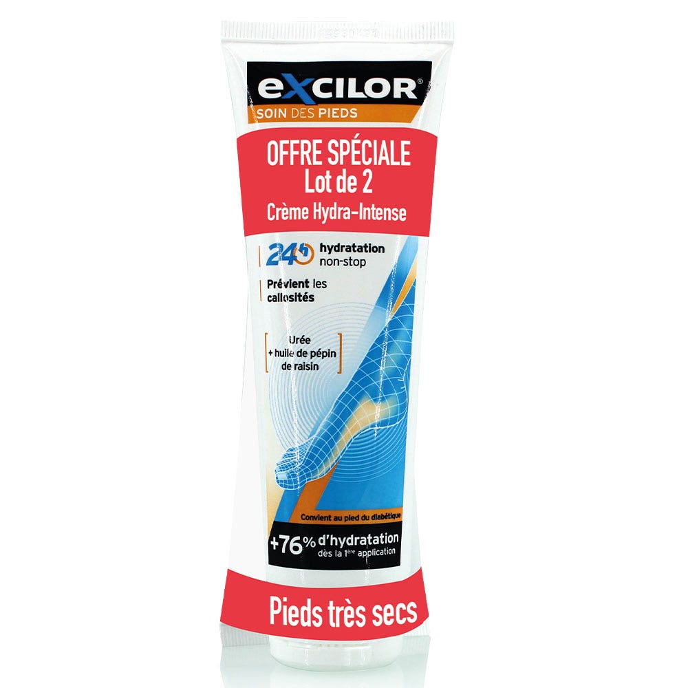 Excilor Creme Hydra-intense Pieds Secs 2x125ml