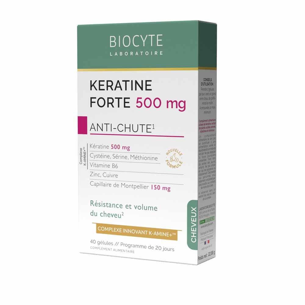 Biocyte Cheveux Keratine Forte 500mg Anti-chute 40 gélules