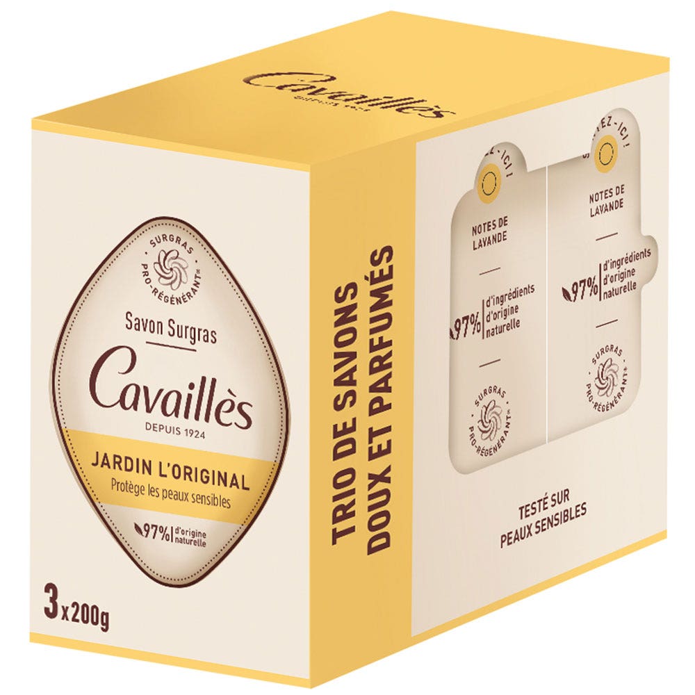 Cavaillès Surgras Pro-Régénérant Savon Jardin L'Original 3x200g
