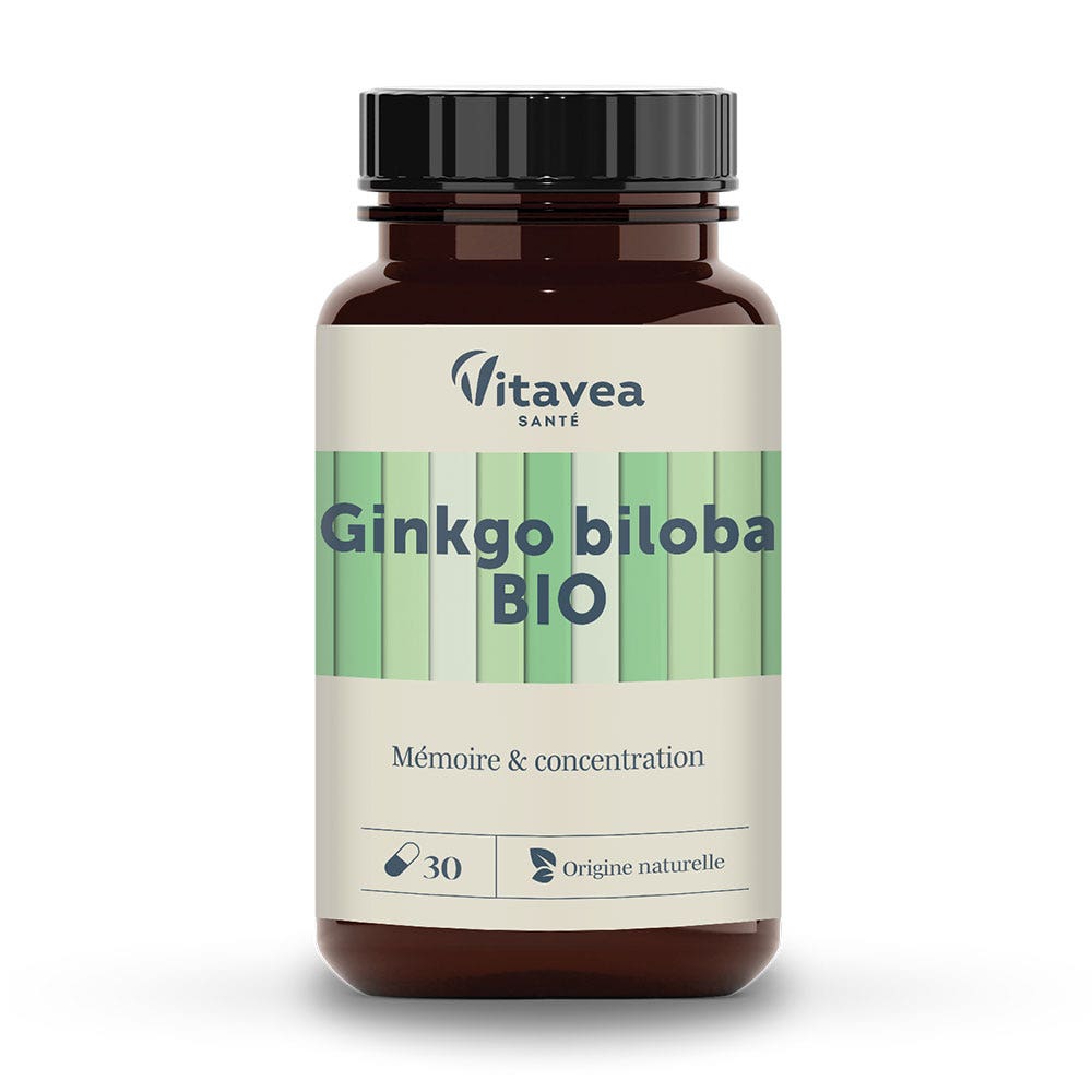 Vitavea Santé Les Essentiels Ginkgo Biloba Bio Mémoire & concentration 30 gélules