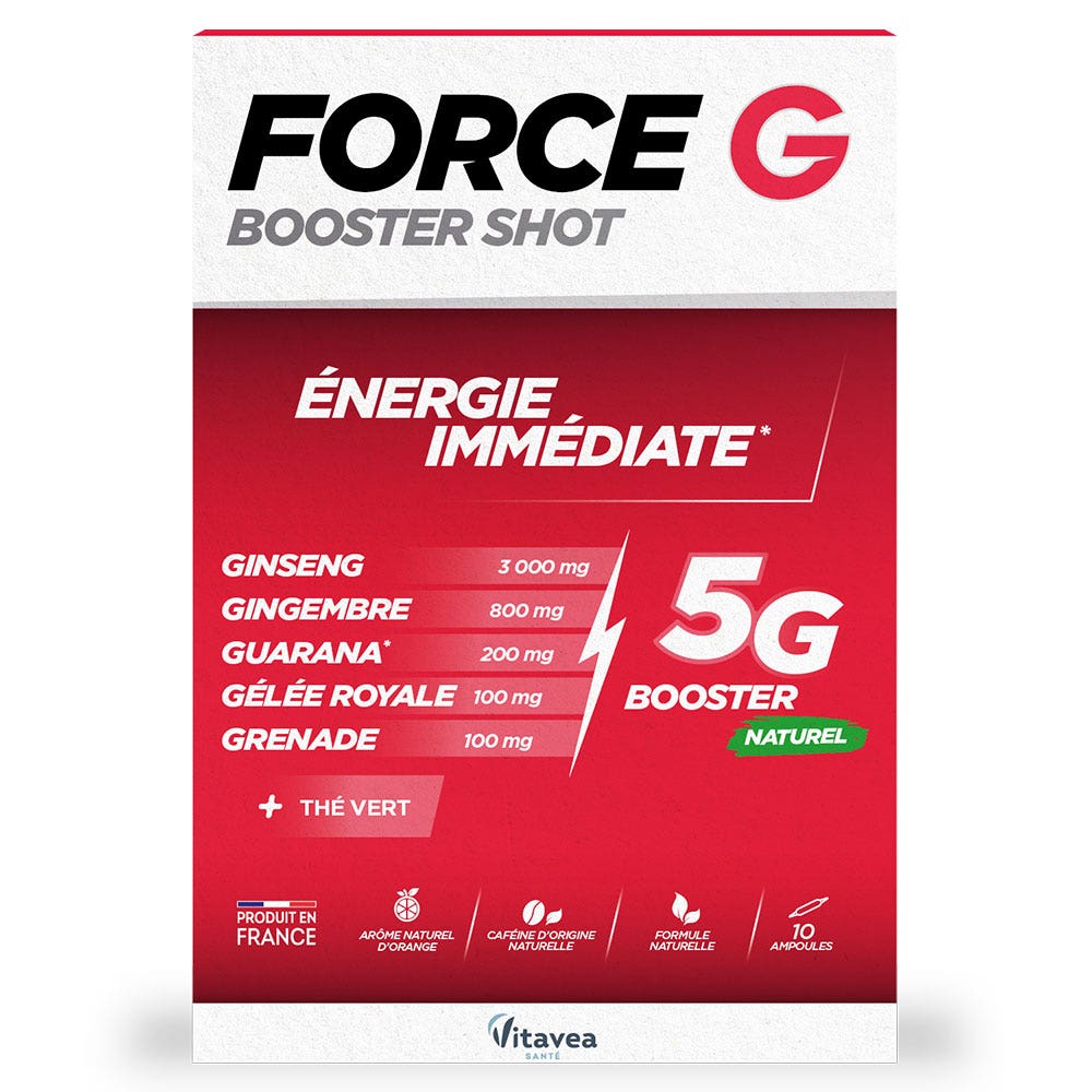 Vitavea Santé Force G Booster Shot Energie Immédiate 10 ampoules