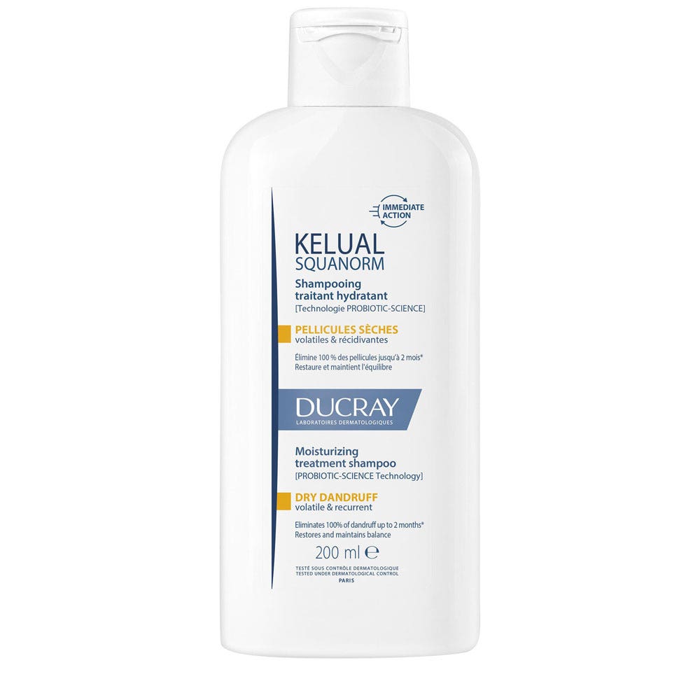 Ducray Kelual Squanorm Shampooing Traitant Hydratant Pellicules Sèches 200ml