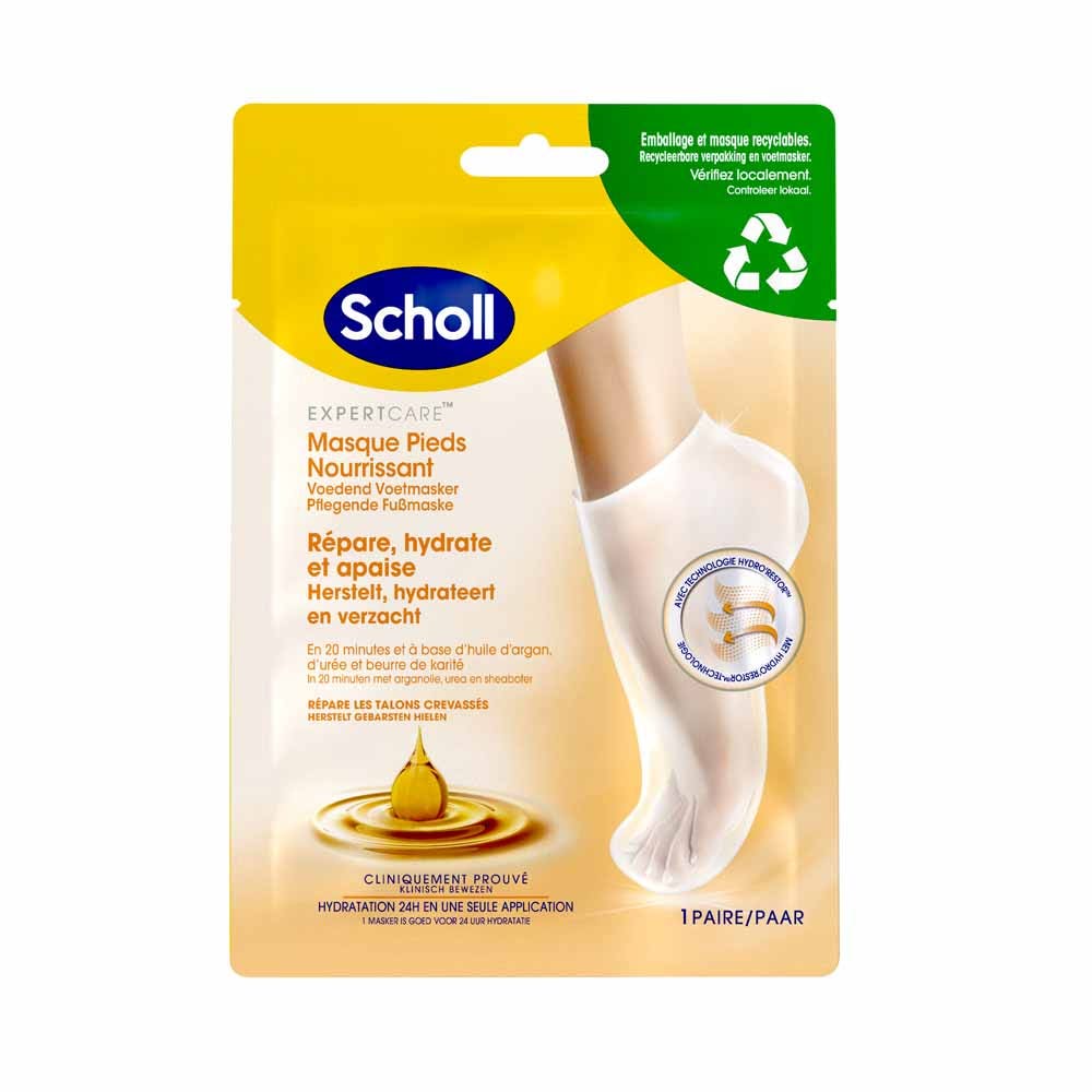 Scholl Masque Pieds Nourrissant à l'Huile d'Argan 1 Paire