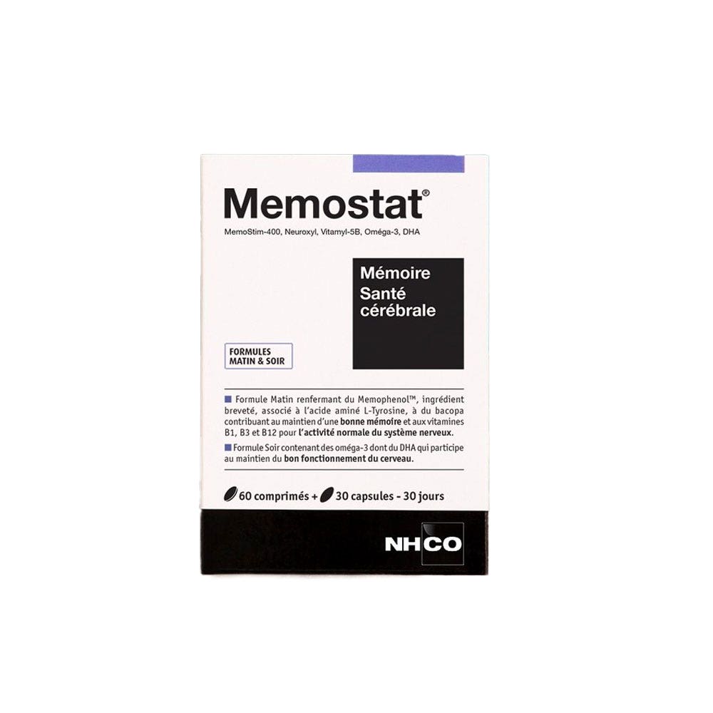 Nhco Nutrition Nhco Memostat 56 Tablets + 28 Capsules Santé Cérébrale Mémoire 56 COMPRIMES + 28 CAPSULES