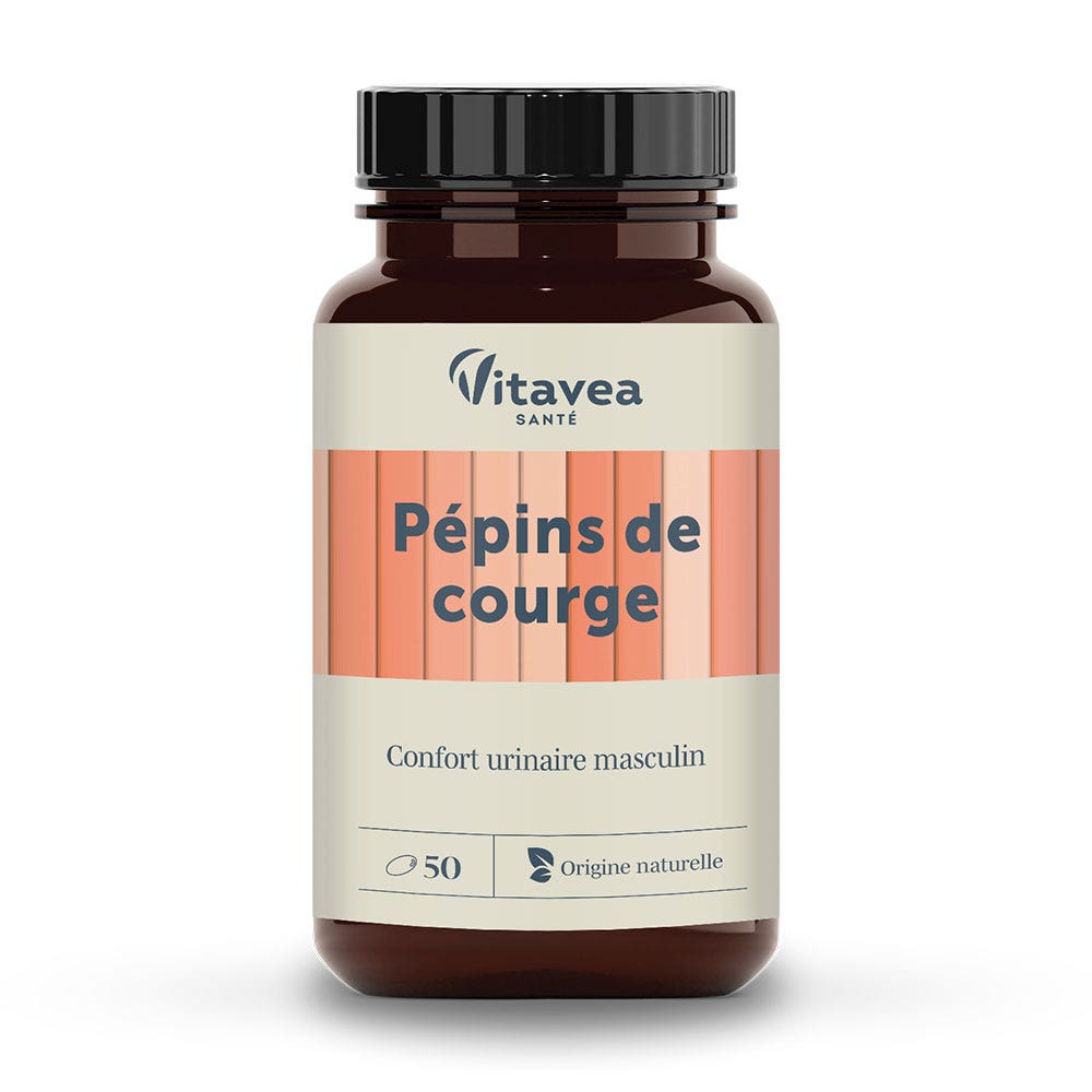 Vitavea Santé Les Essentiels Pépins de courge Bio Confort urinaire masculin 50 Capsules