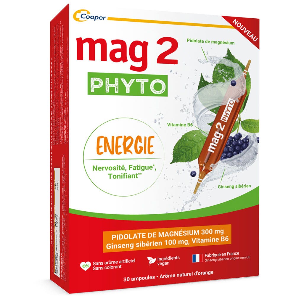 Mag 2 Phyto Energie Nervosité Fatigue Tonifiant 30 Ampoules