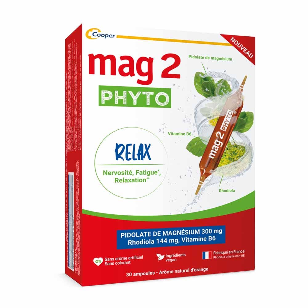 Mag 2 Phyto Relax Nervosité Fatigue Relaxation 30 Ampoules