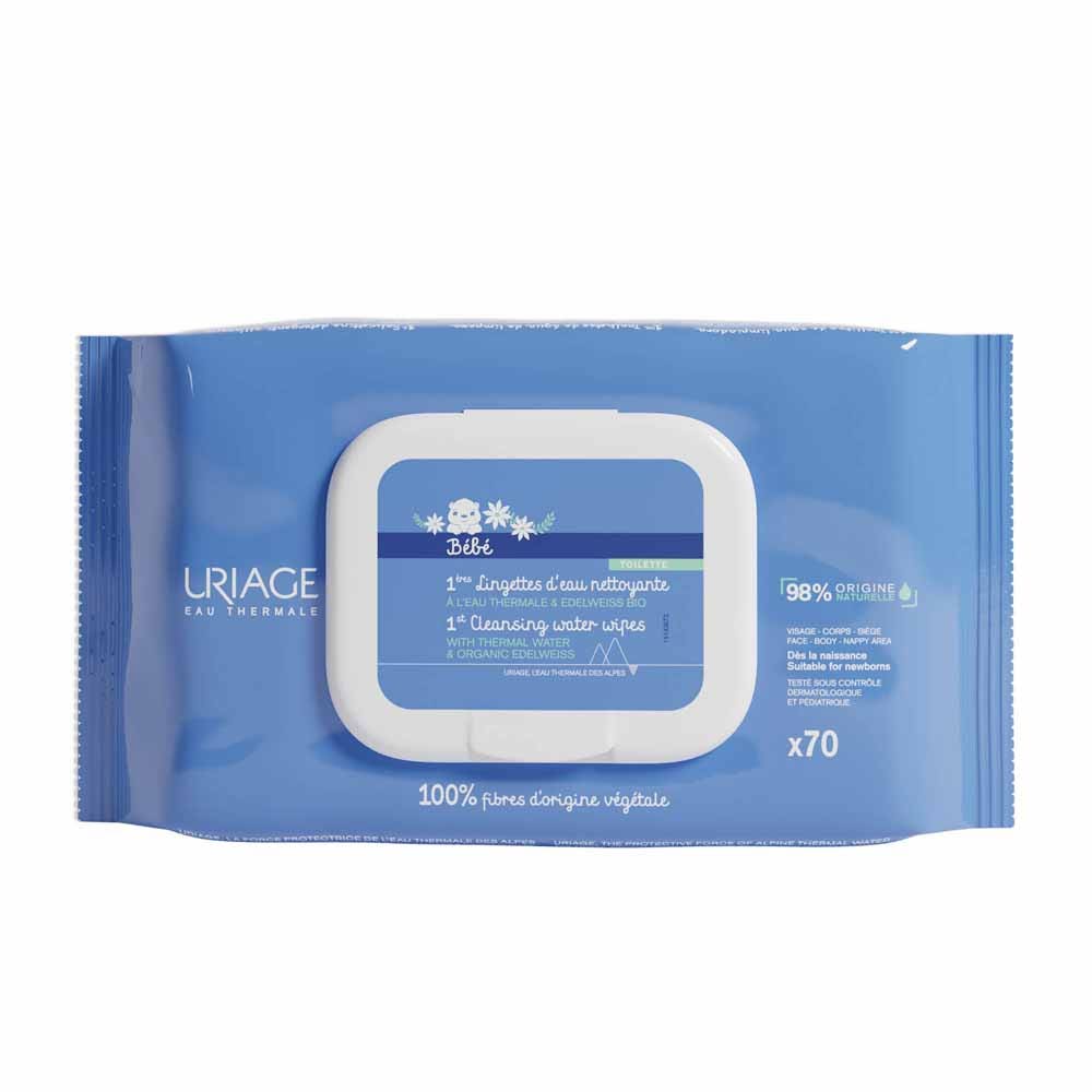 Uriage Bébé 1ères Lingettes D’Eau Nettoyante x70