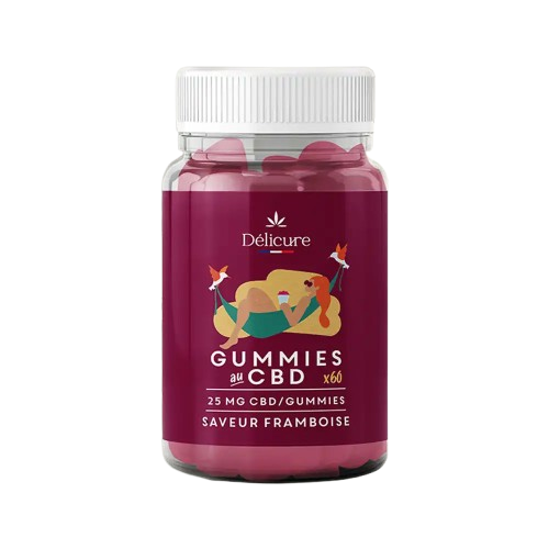 Delicure CBD 25 Mg Saveur Framboise 60 gummies