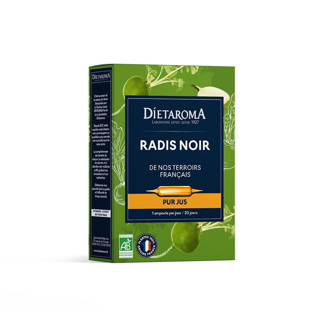 Dietaroma Radis Noir Pur Jus 20 ampoules