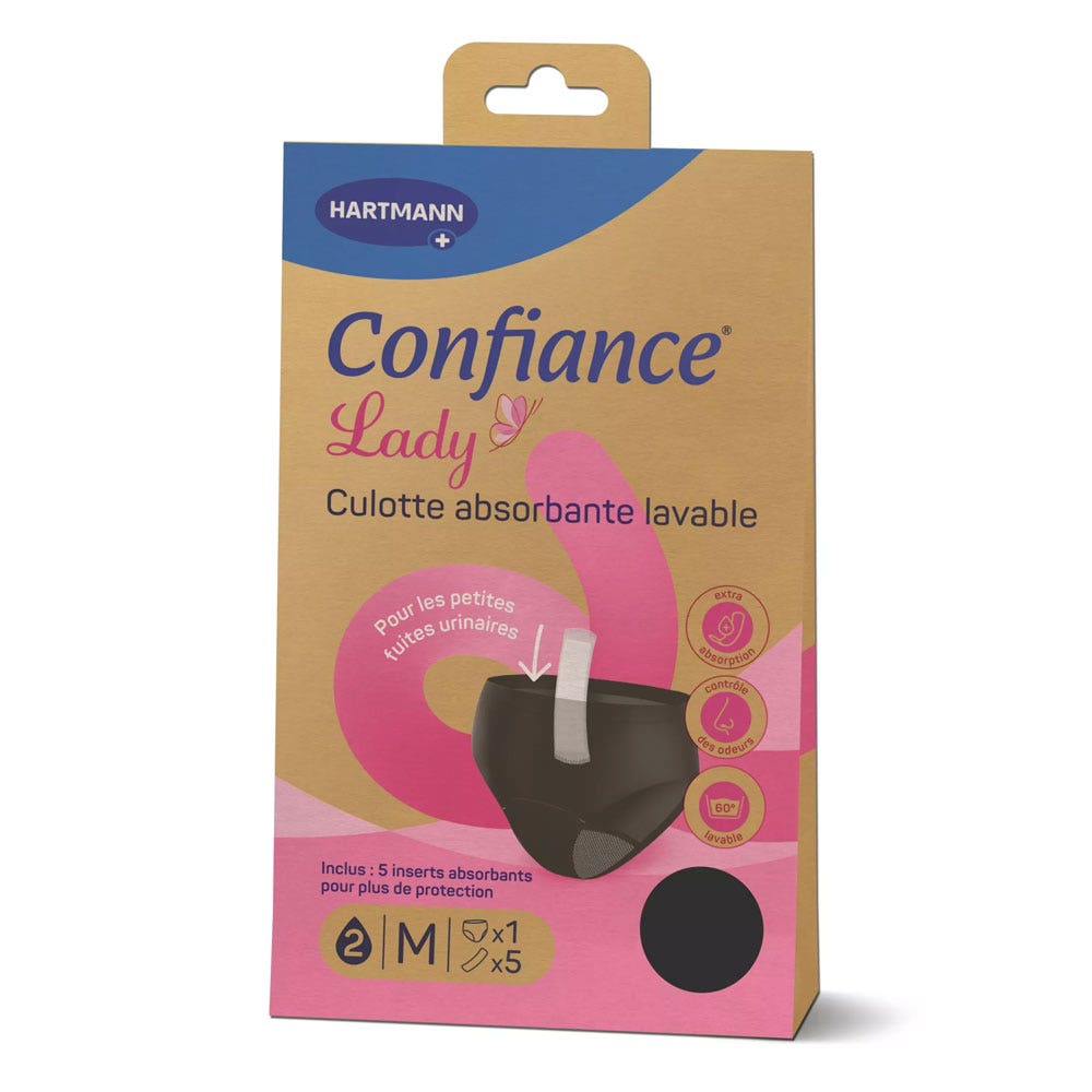 Hartmann Confiance Lady Culotte absorbante lavable pour fuites urinaires et menstruations x1 + 5 Inserts