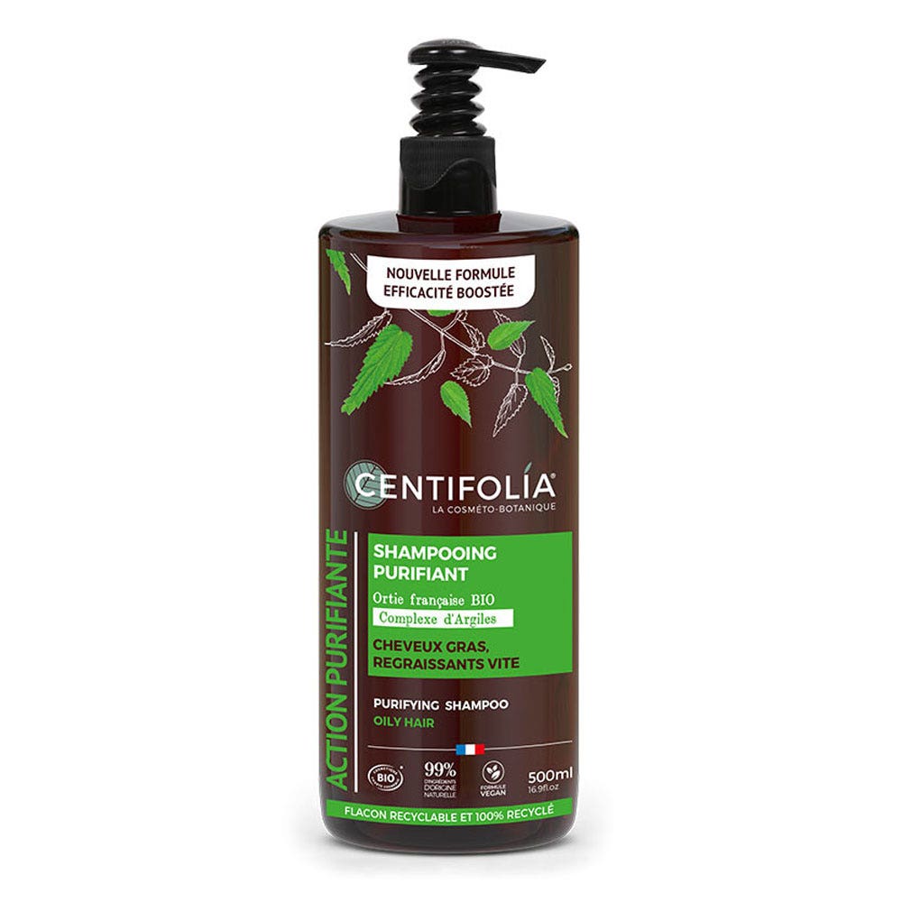 Centifolia Shampooings Shampooing Purifiant Ortie Bio Cheveux Gras, Regraissants vite 500ml