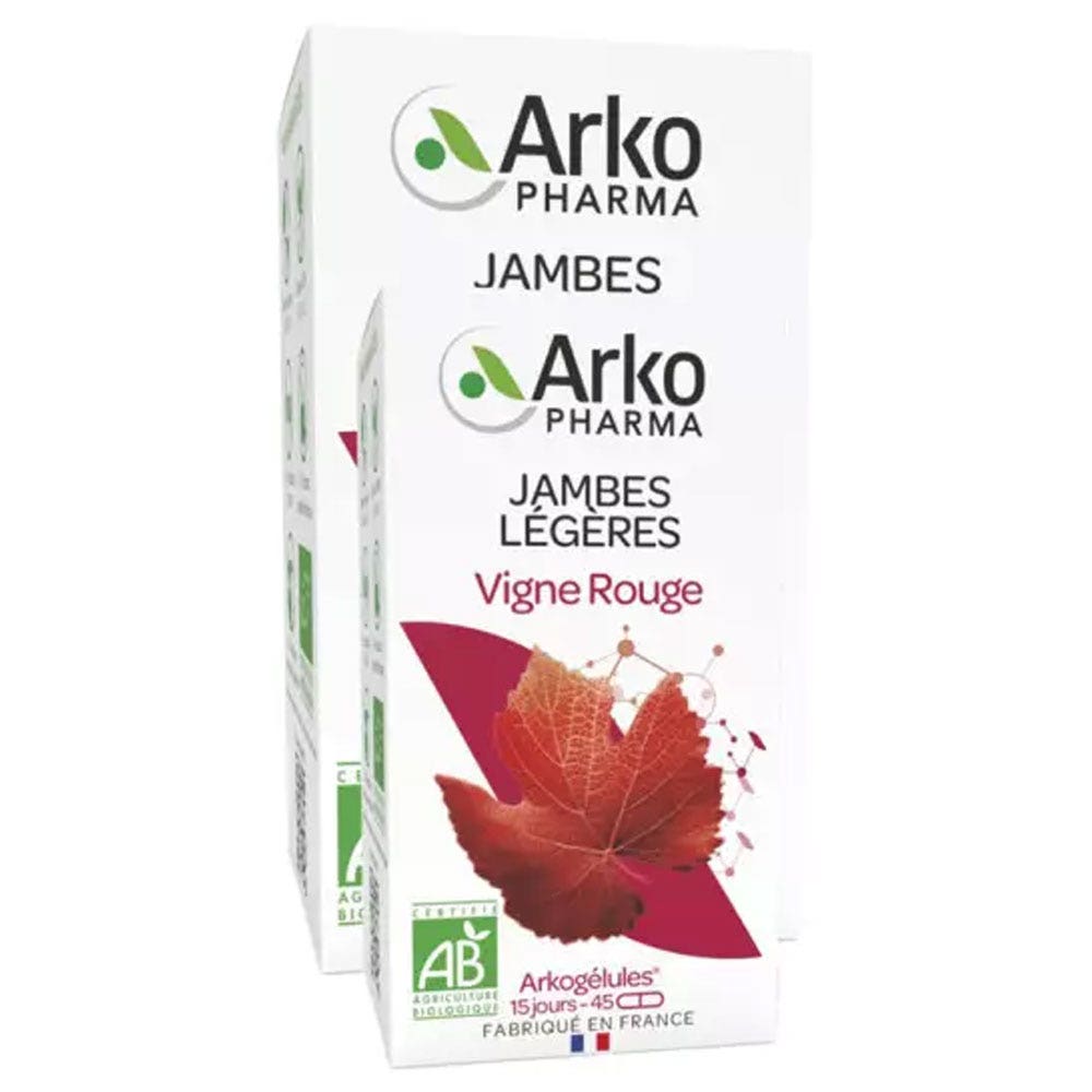 Arkopharma Arkogélules Jambes Légères Vigne Rouge Bio 150+45 gélules