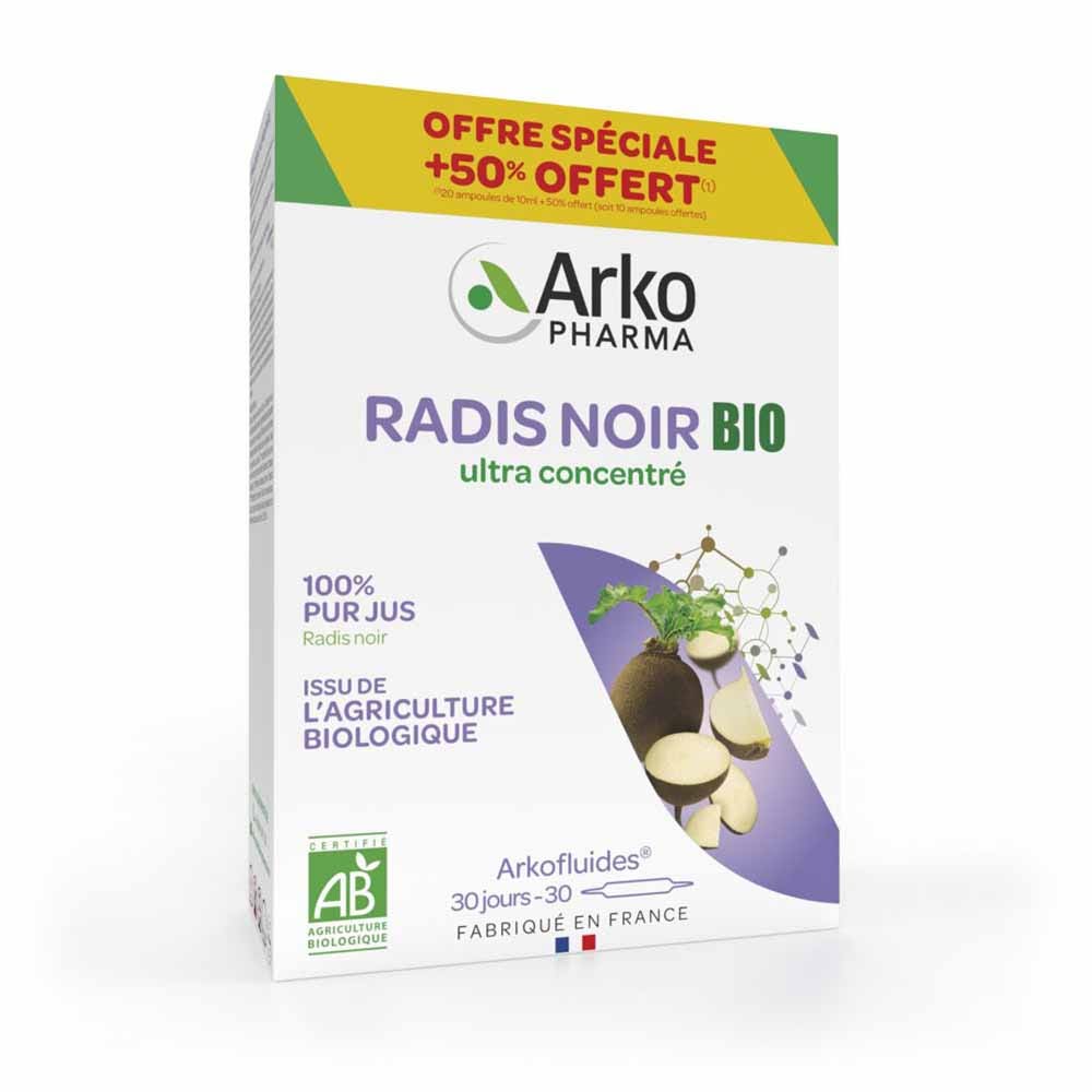 Arkopharma Arkofluides Radis Noir Bio 30 Ampoules