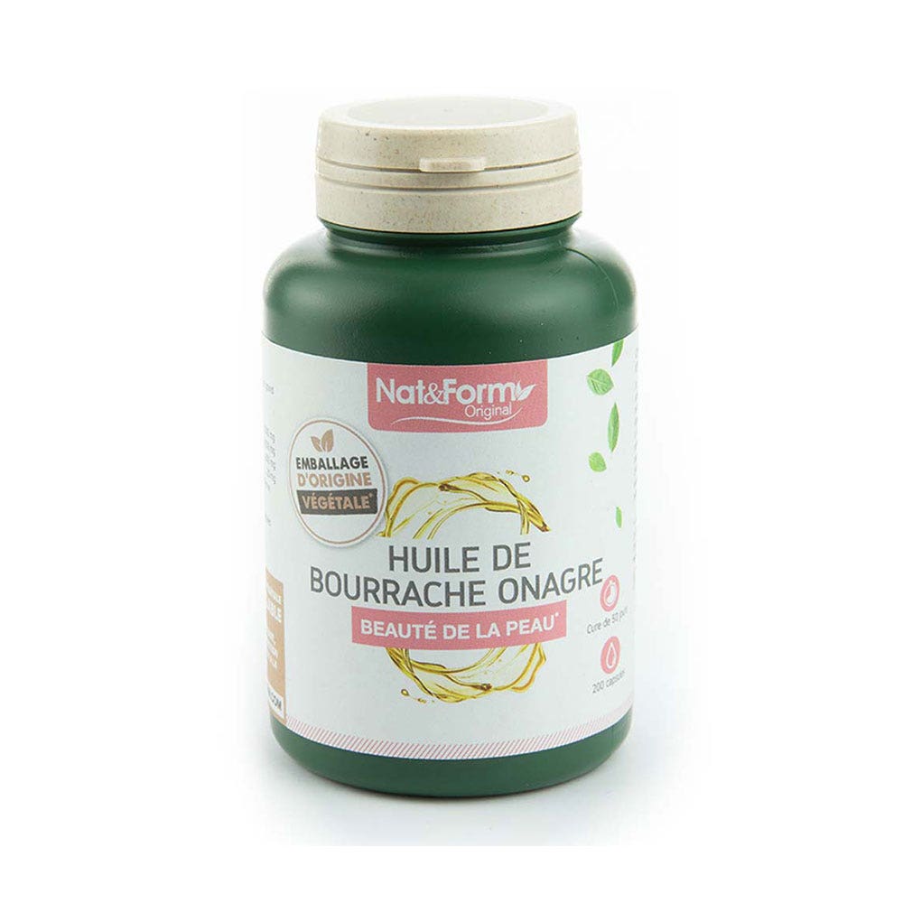 Nat&Form Huile De Bourrache & Onagre 200 Capsules