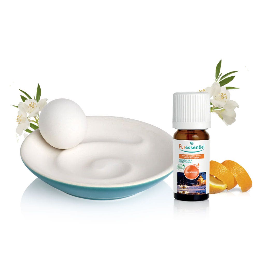 Puressentiel Huiles Essentielles Coffret Diffuseur SPIRULO Capillarité + Mini Diff Cocooning