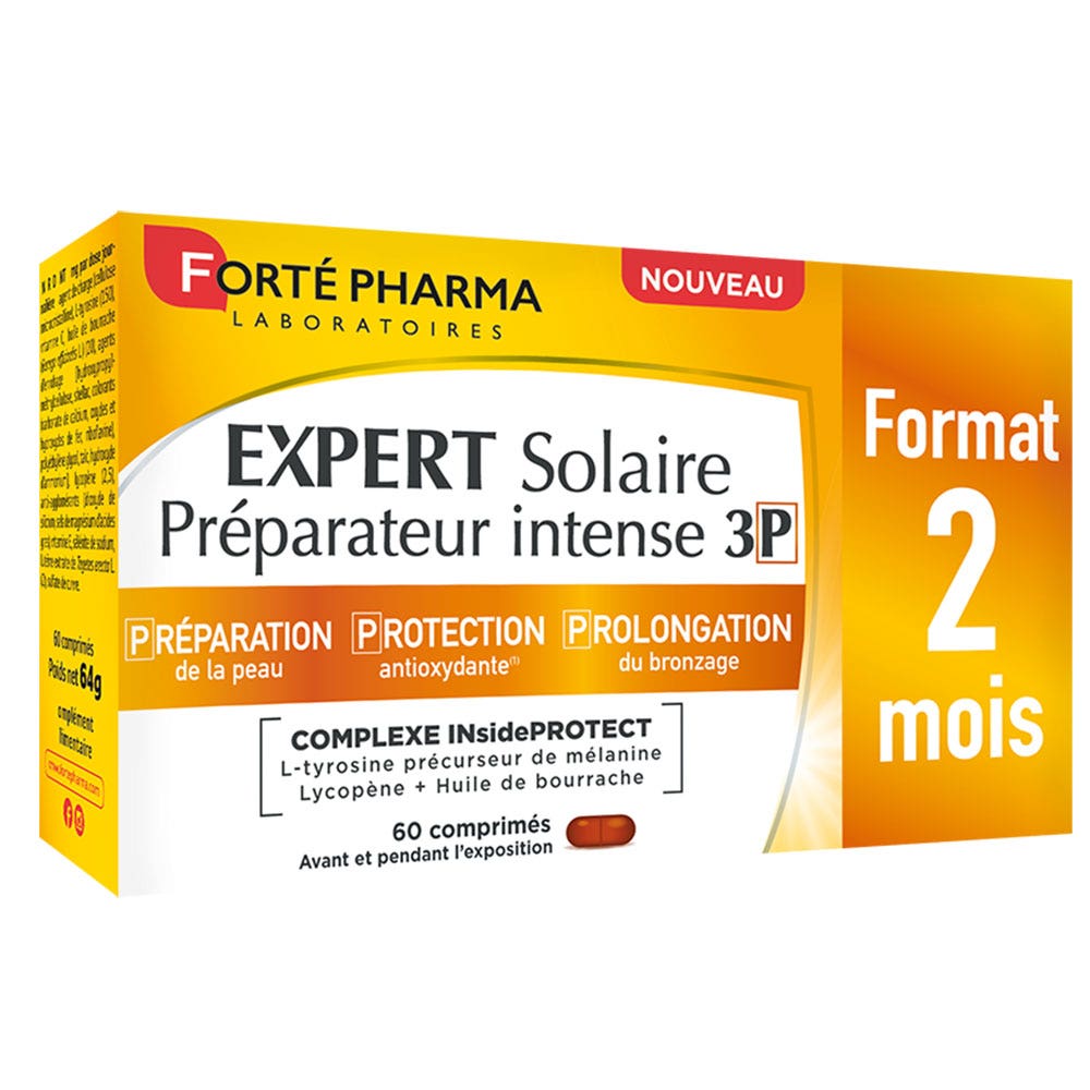 Forté Pharma Expert Solaire Solaire Préparateur Intense 3P Format 2 mois 60 comprimés