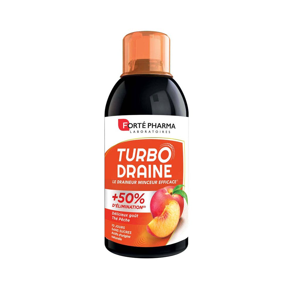 Forté Pharma TurboDraine Draineur Minceur et Elimination Goût Thé-Pêche 500ml