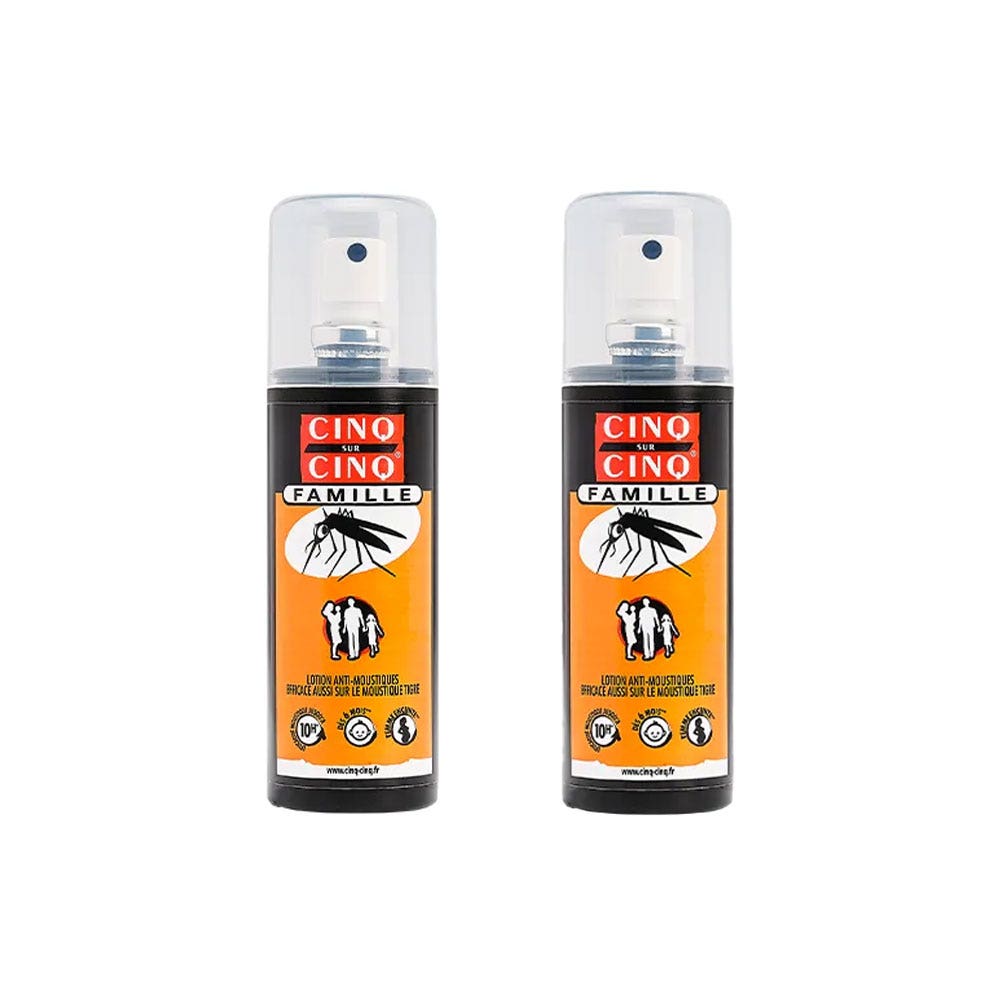 Cinq Sur Cinq Spray Famille Anti-Moustique 2x100ml
