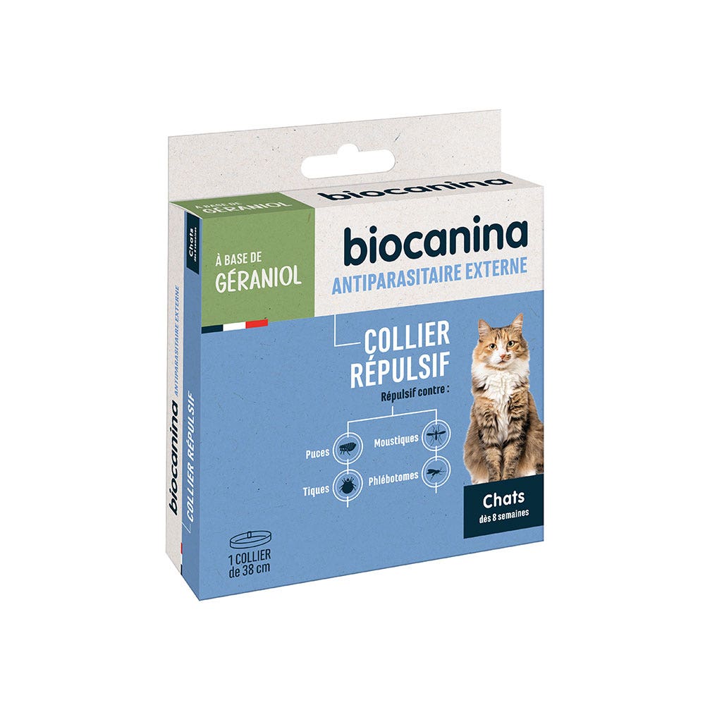 Biocanina Antiparasitaire externe Collier Répulsif Pour Chat 38cm x1