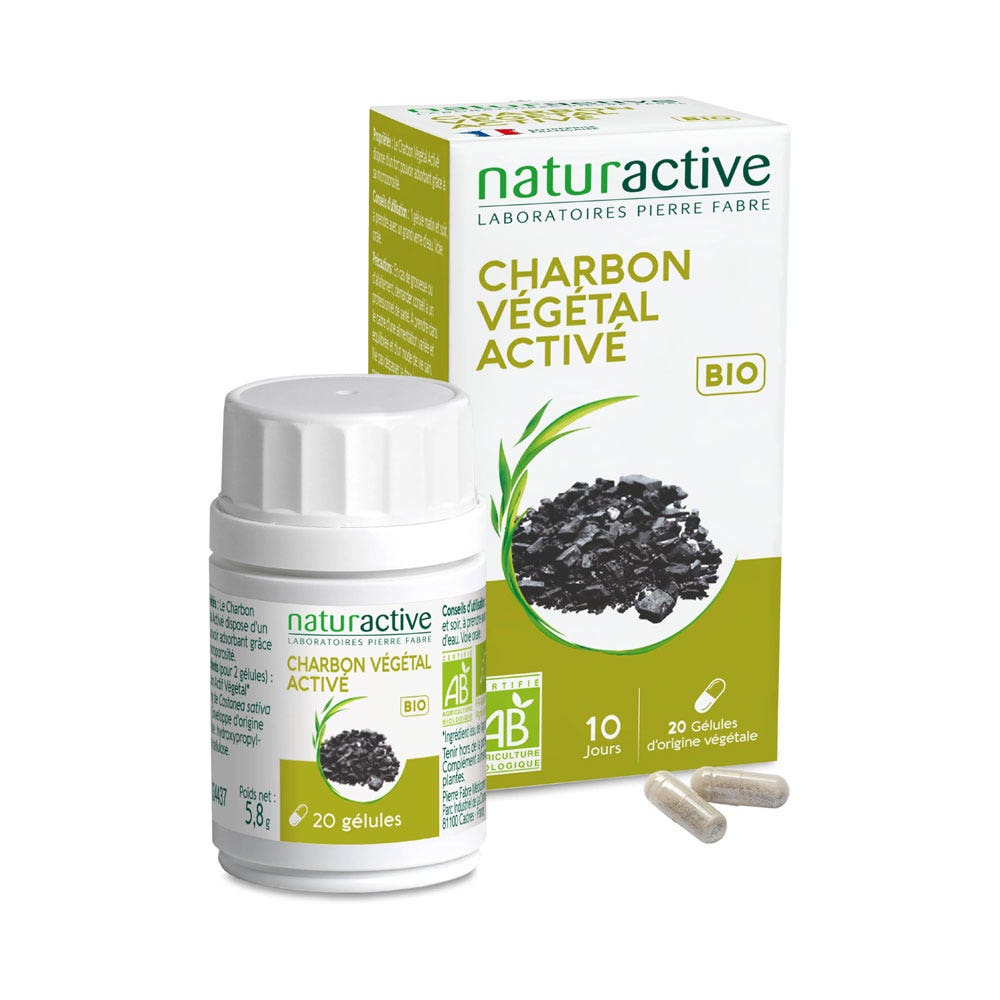 Naturactive Charbon Végétal Activé 20 gélules