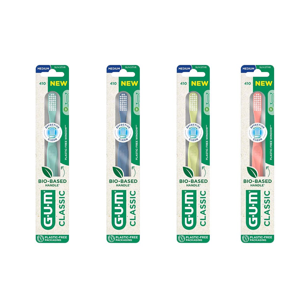 Gum Classic Brosse À Dents Bio-Sourcée Medium 20/100e Compacte x1