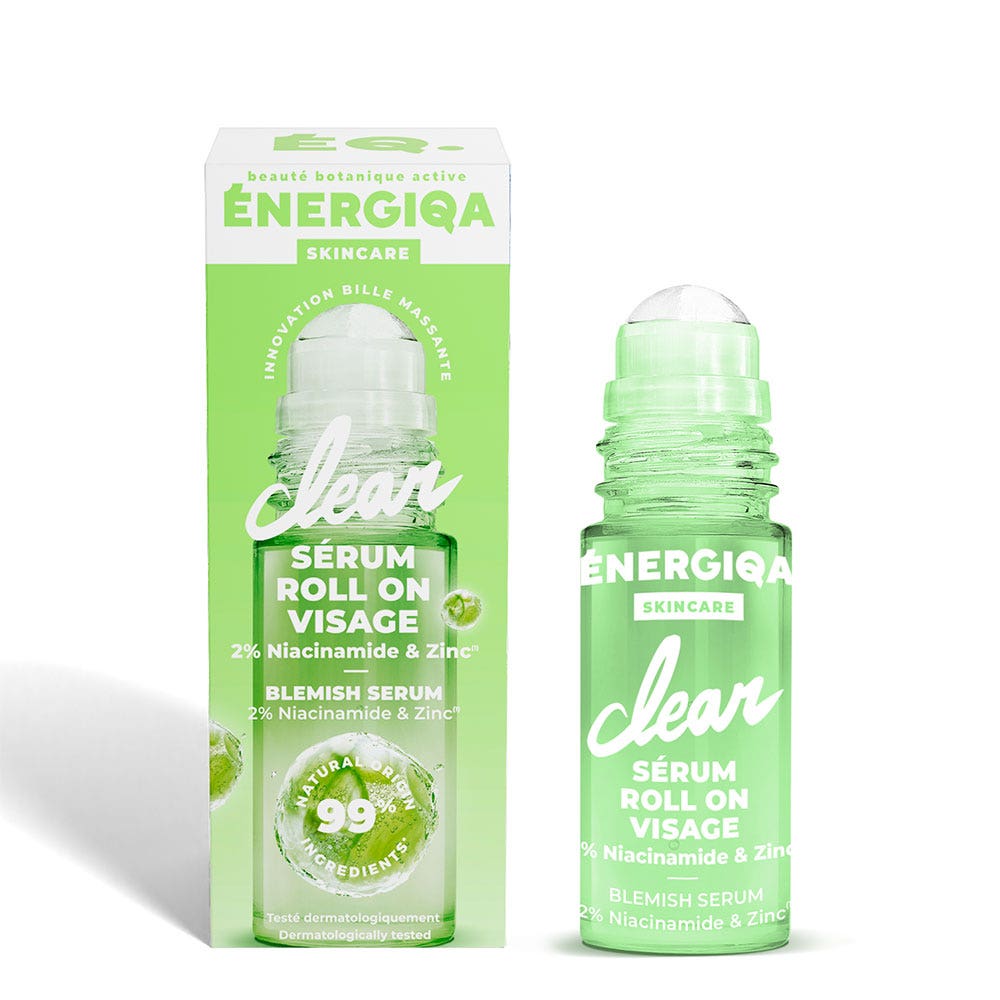 Energiqa Skincare Sérum Roll On Visage Clear 2% Niacinamide & Zinc 30ml