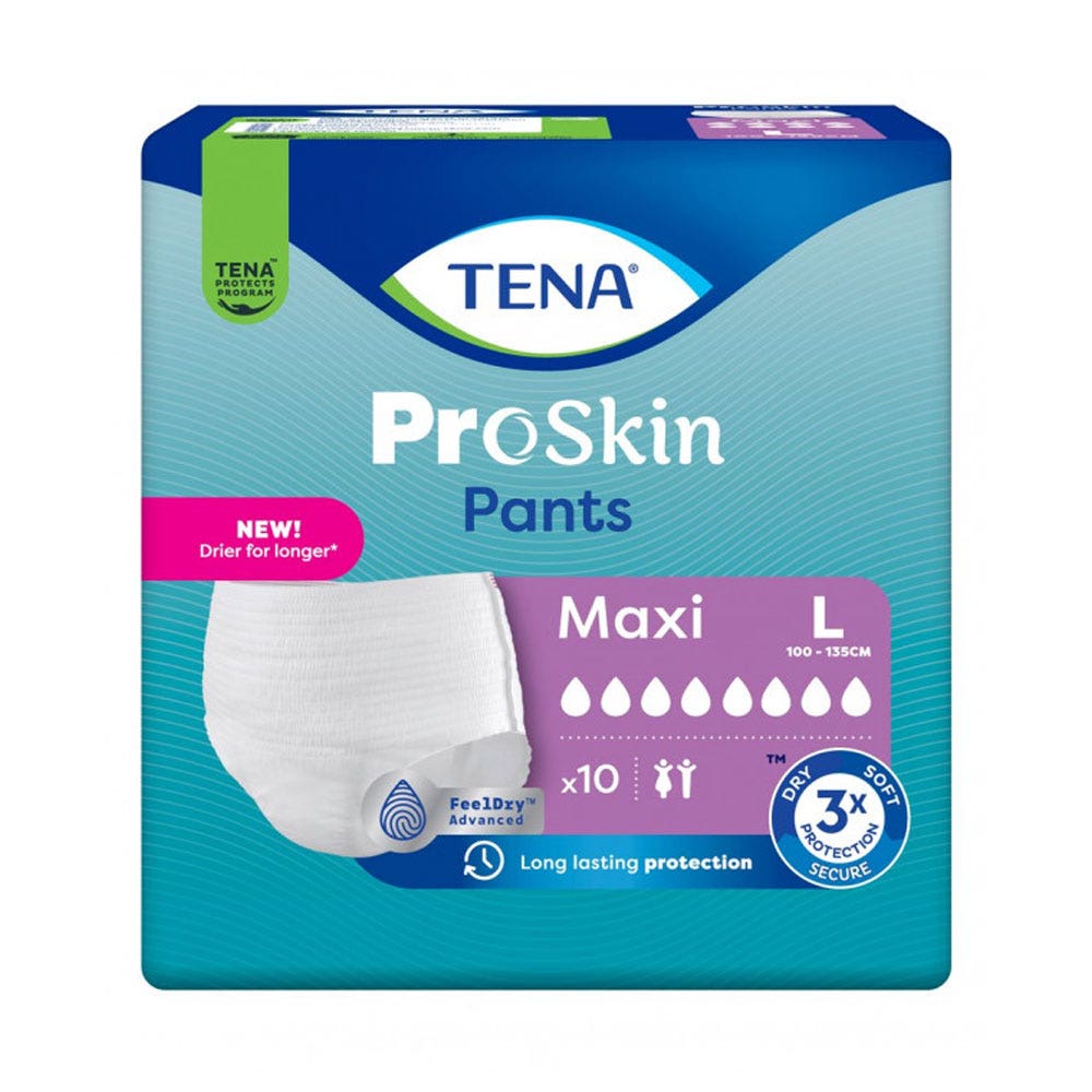 Tena Proskin Maxi Pants Culottes Absorbantes Fuites Urinaires Taille L 100-135 cm x10