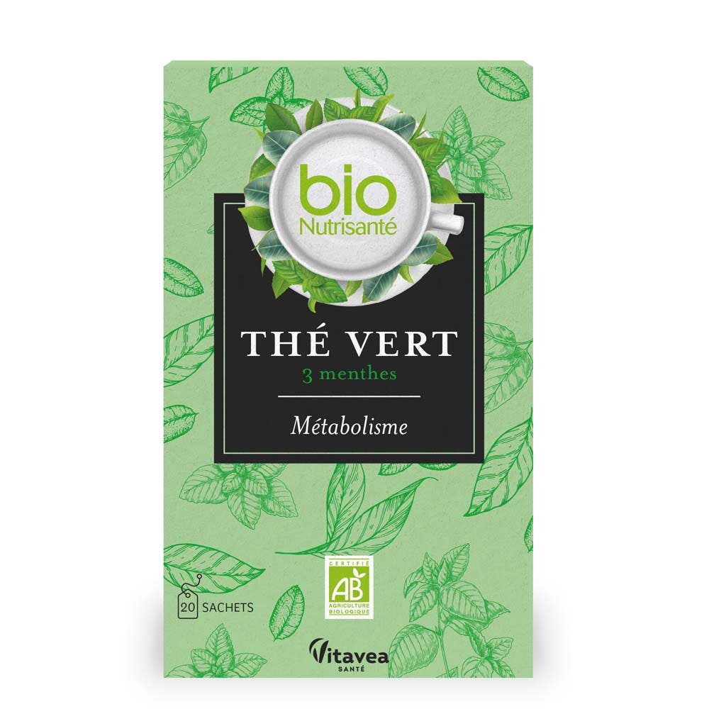 Vitavea Santé BioNutrisanté Thé Vert 3 Menthes Métabolisme 20 Sachets