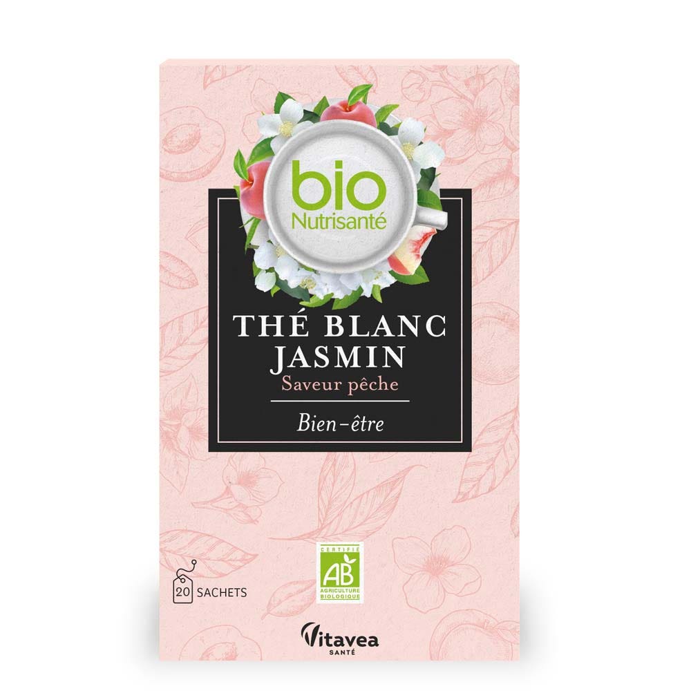 Vitavea Santé BioNutrisanté Thé Blanc Jasmin Saveur Pêche 20 sachets