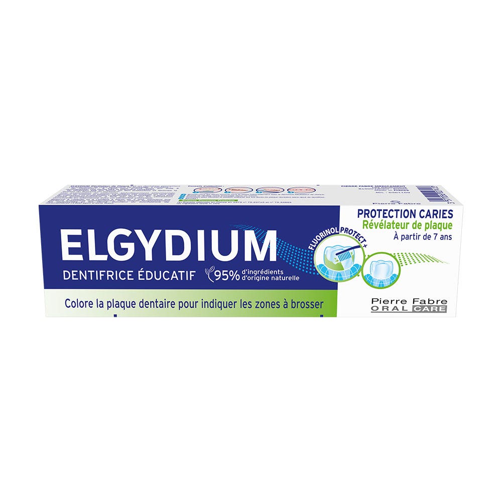 Elgydium Dentifrice Educatif Revelateur De Plaque A partir de 7 ans 50ml