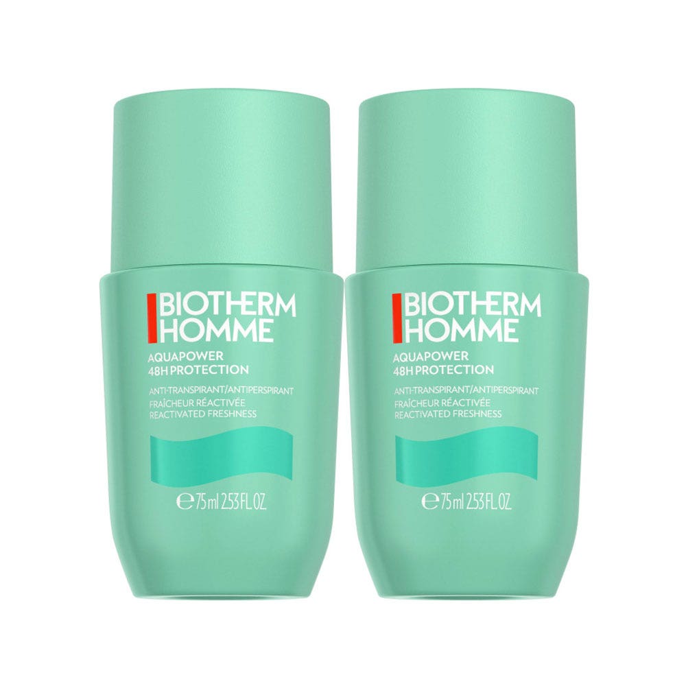 Biotherm Aquapower Déodorant Anti-transpirant Aquapower 48h Homme 2x75ml