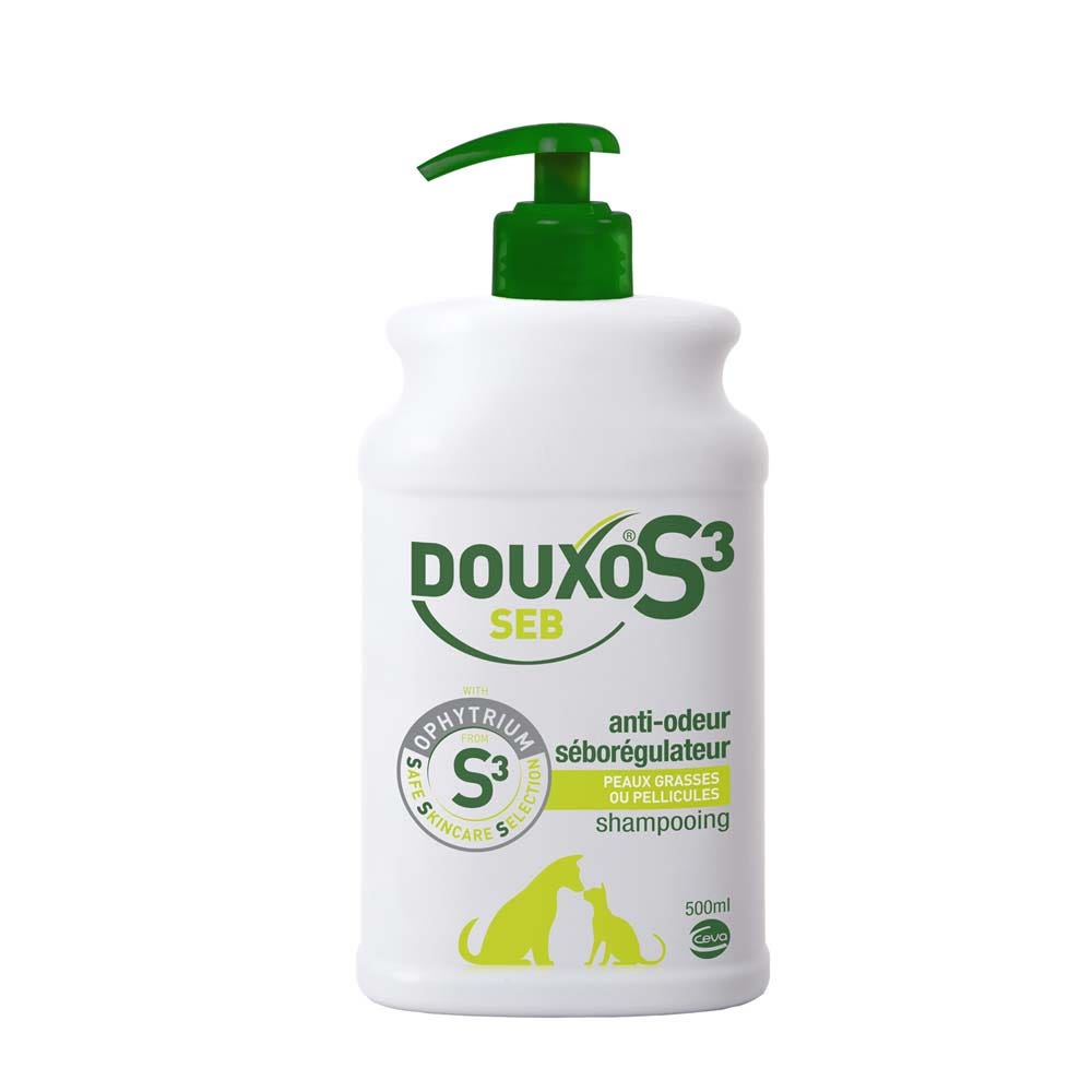 Douxo S3 Seb Shampooing Anti-Odeur Et Séborégulateur Peaux grasses ou pellicules 500ml
