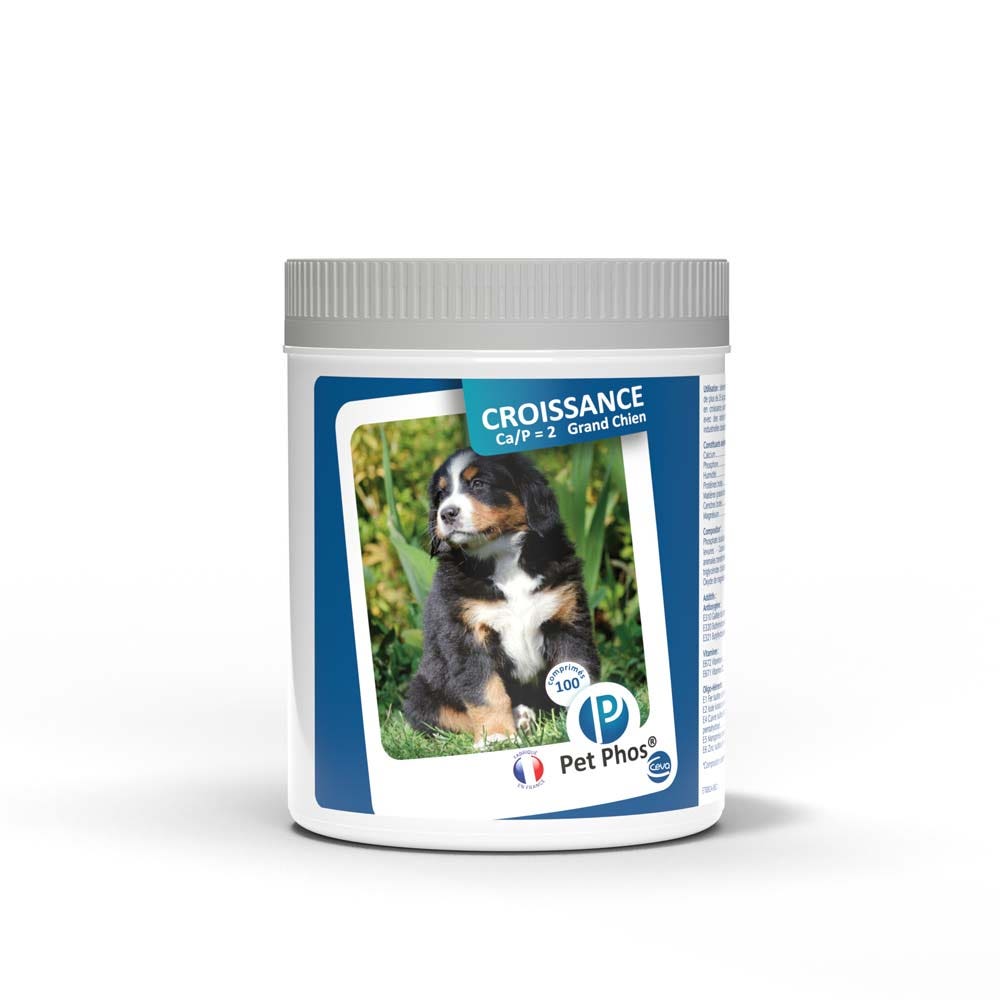 Pet Phos Croissance Ca/P=2 Grand chien 100 comprimés