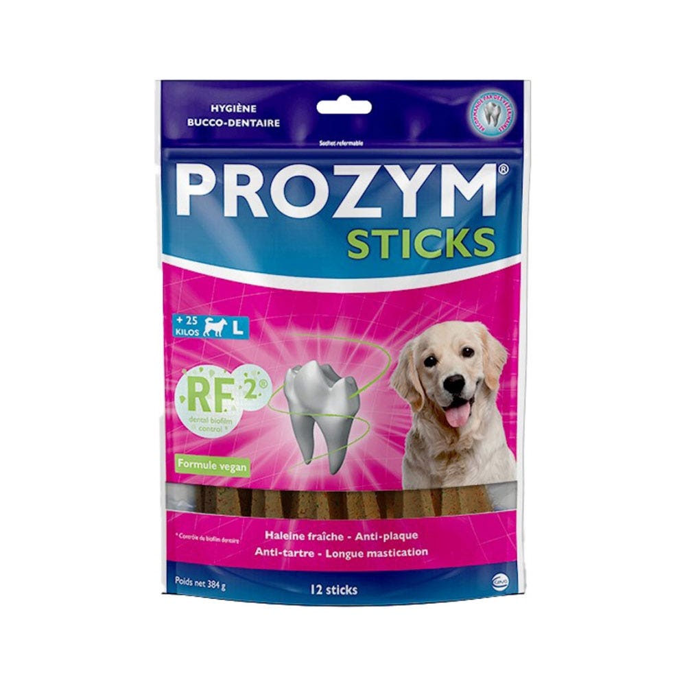 Prozym Sticks À Macher Pour L'Hygiène Bucco-Dentaire Chiens +25kg x12