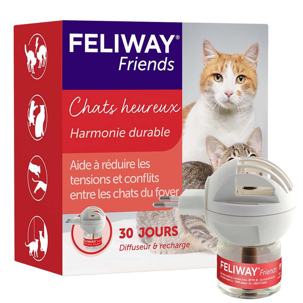 Feliway Friends Diffuseur Gestion des conflits entre Chats + Recharge De 48ml Inclus