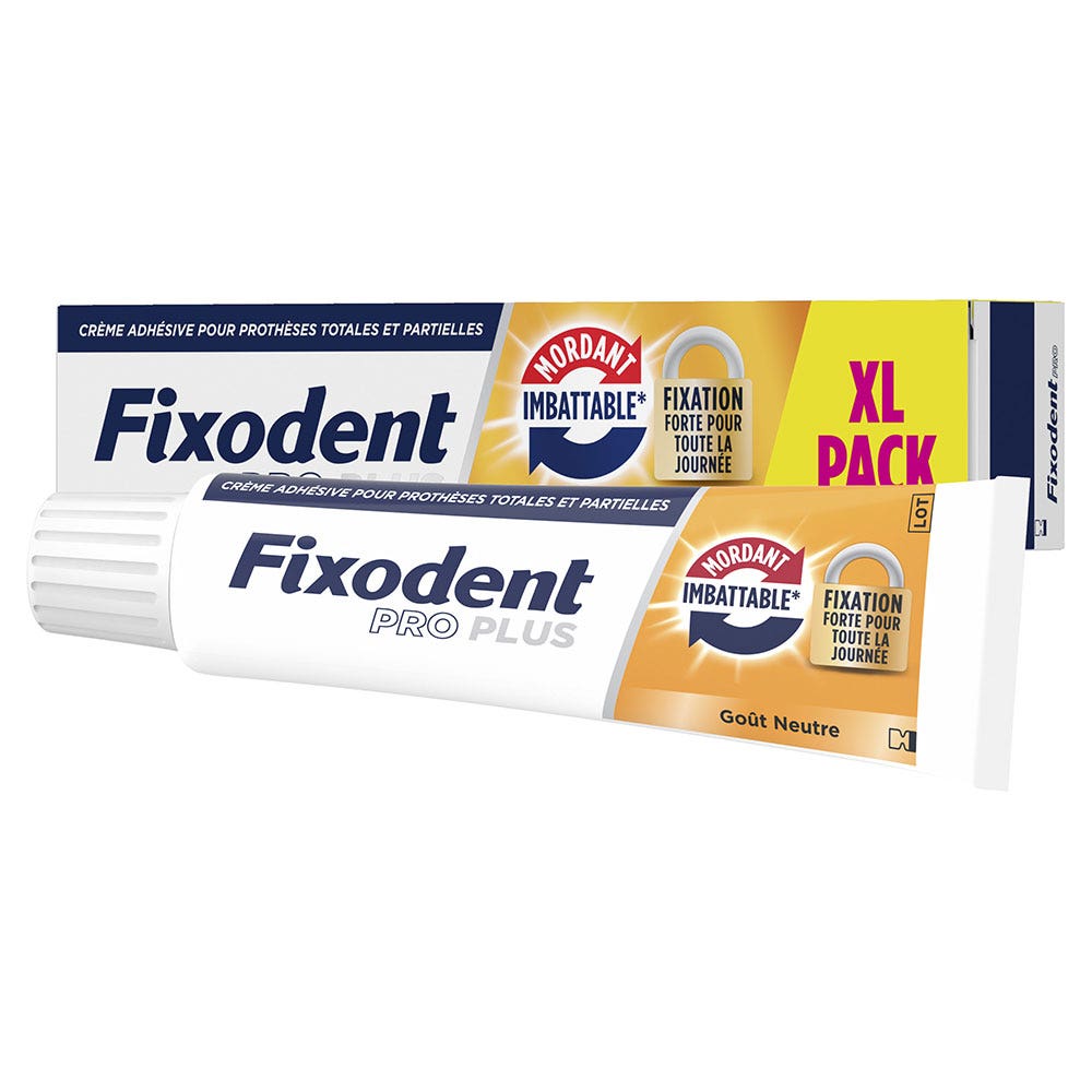 Fixodent Pro plus Crème Adhésive pour prothèses Totales & Partielles 57g