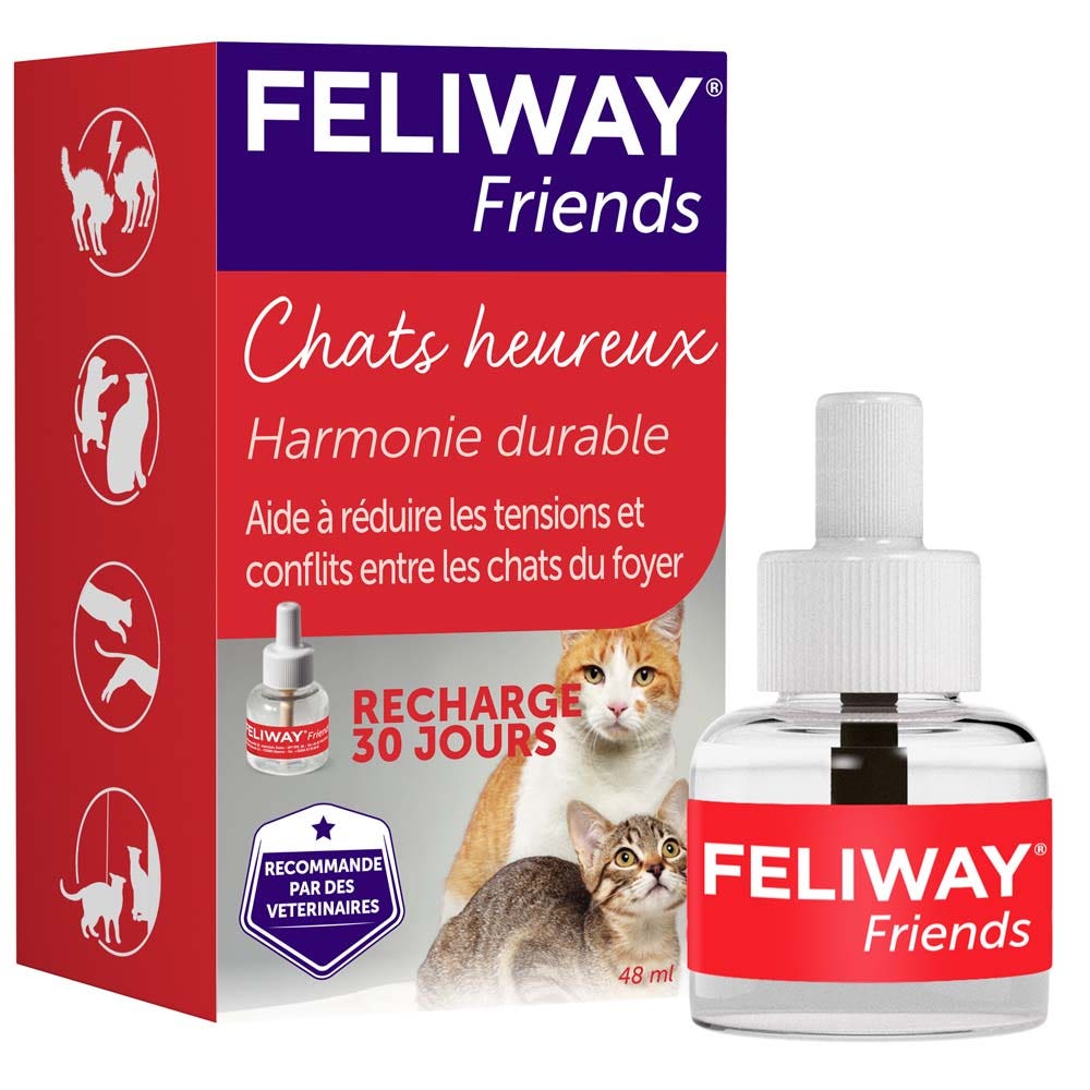 Feliway Friends Recharge pour Diffuseur Gestion des conflits entre Chats 48ml