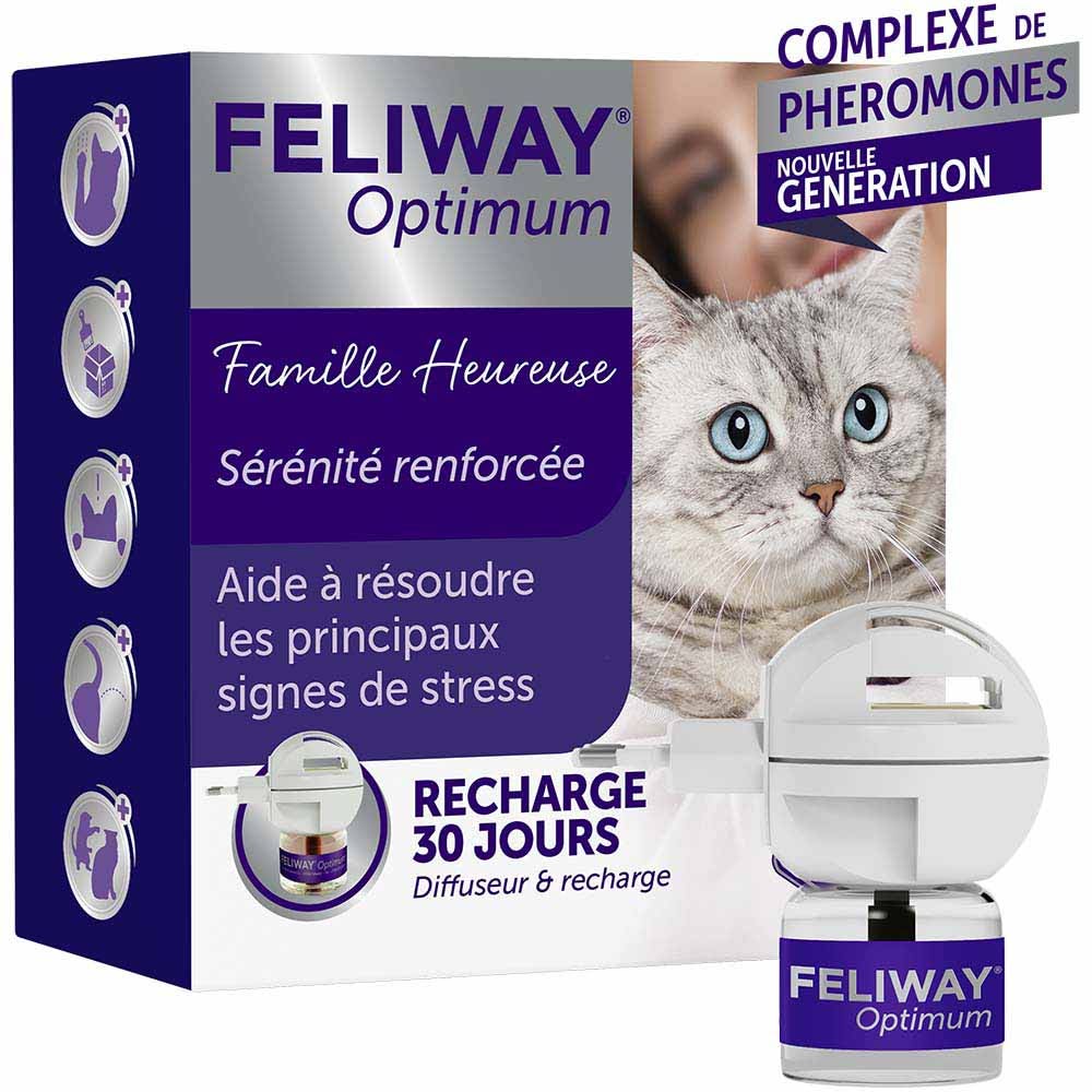 Feliway Optimum Diffuseur Sérénité Renforcée Chat + Recharge De 48ml