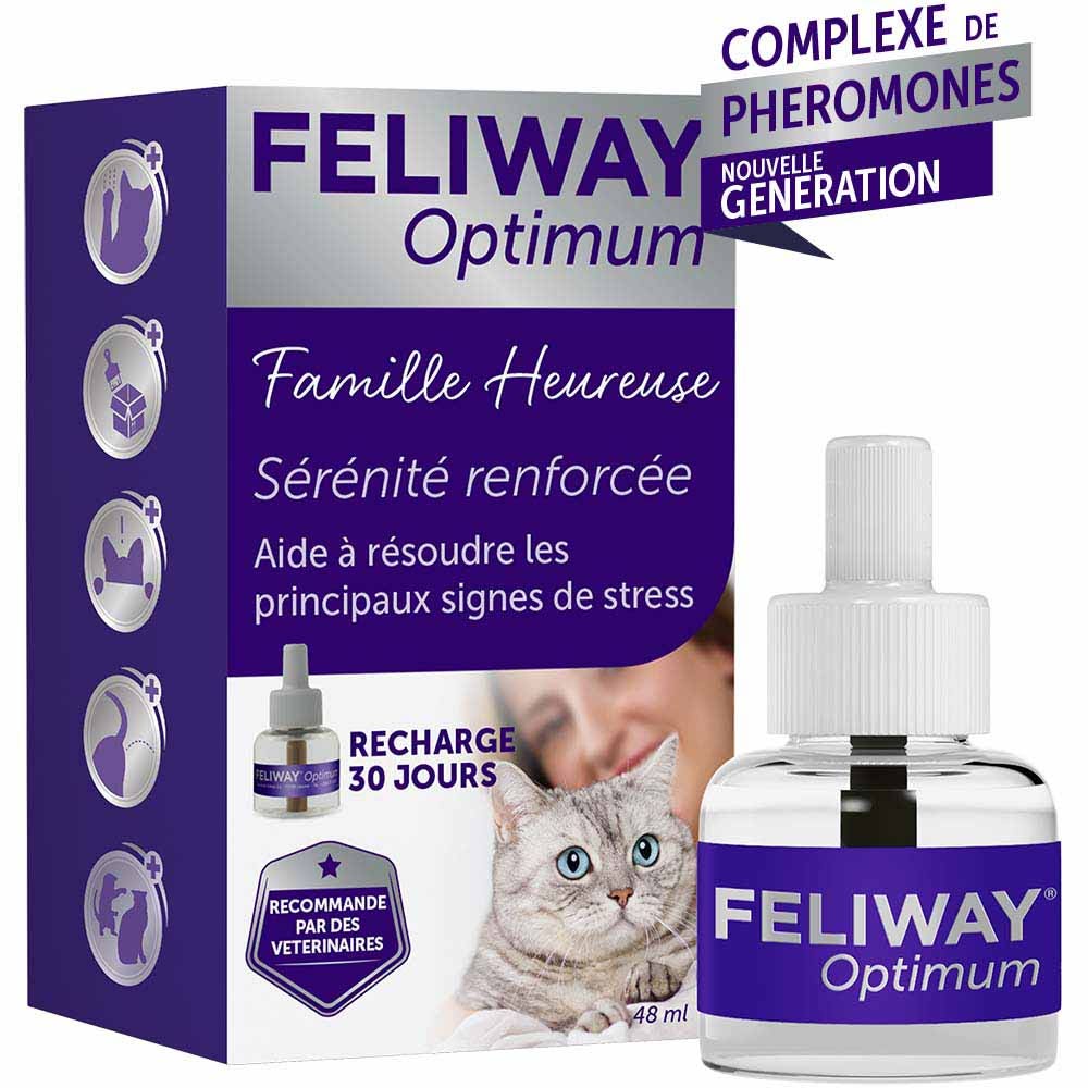 Feliway Optimum Recharge pour Diffuseur Sérénité Renforcée Chat 48ml
