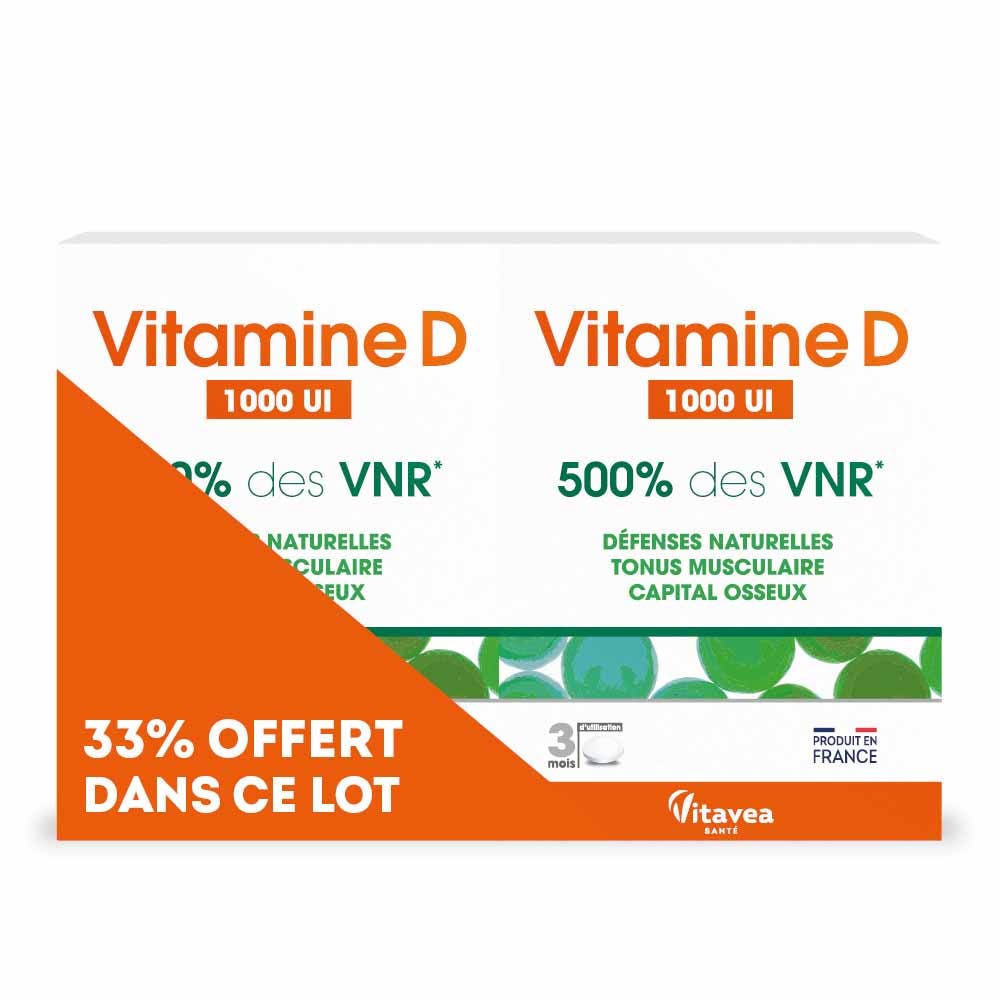 Vitavea Santé Vitamine D 500% VNR 2x90 comprimés