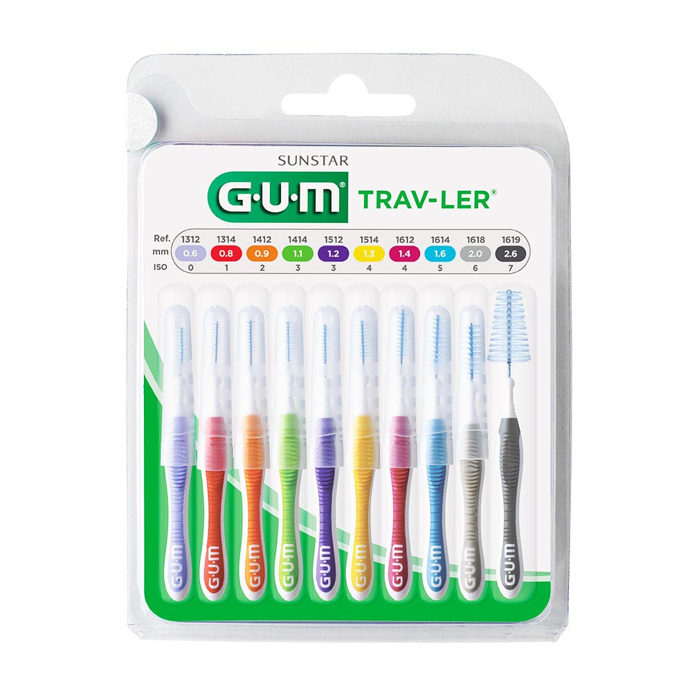 Gum Trav-ler Brossettes Interdentaires De Voyage 10 Tailles x1