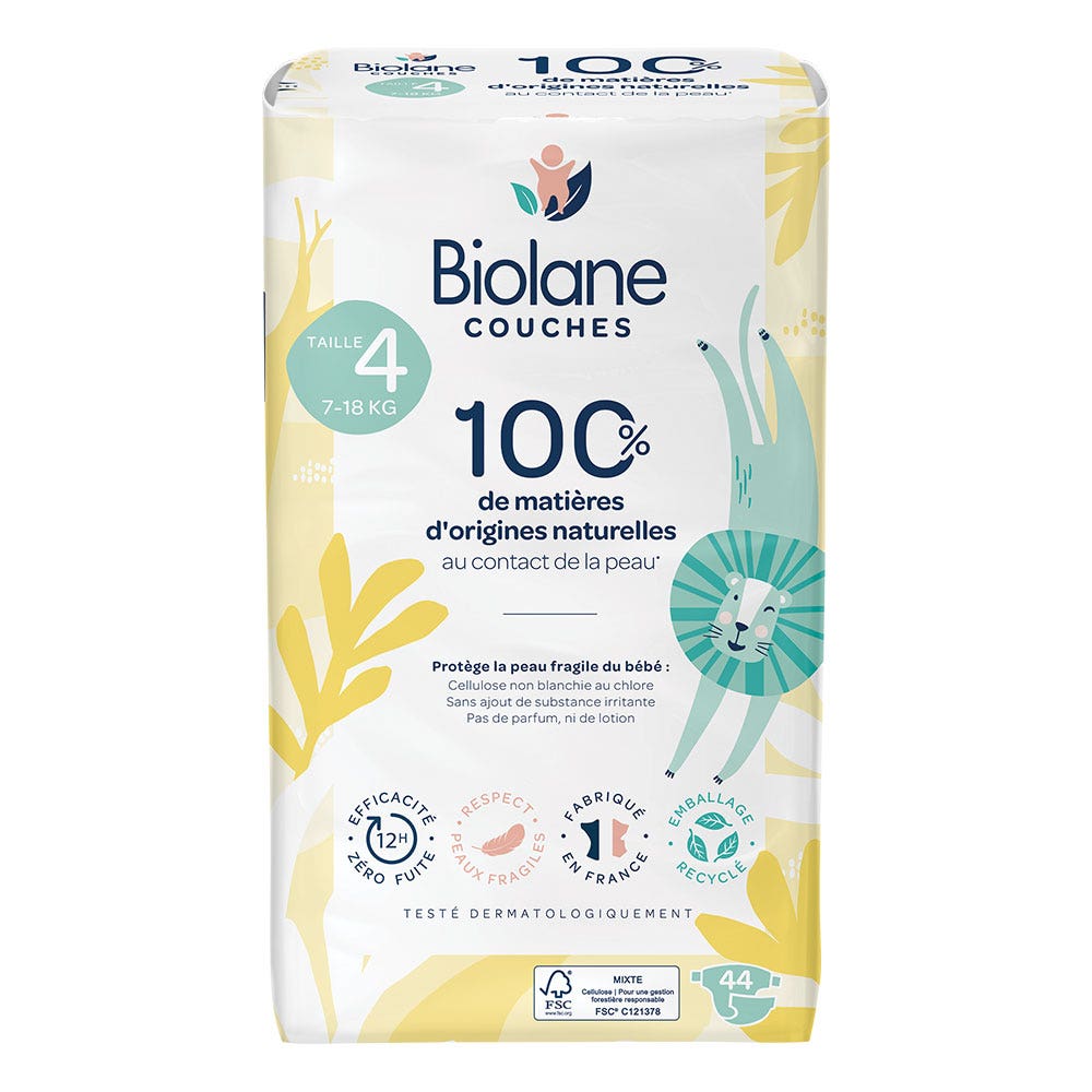 Biolane Naturelles Couches 7 à 18kg Taille 4 x44