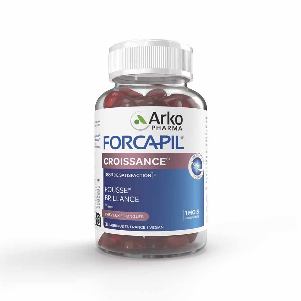 Arkopharma Forcapil Croissance Pousse Brillance Cheveux et Ongles 60 gummies