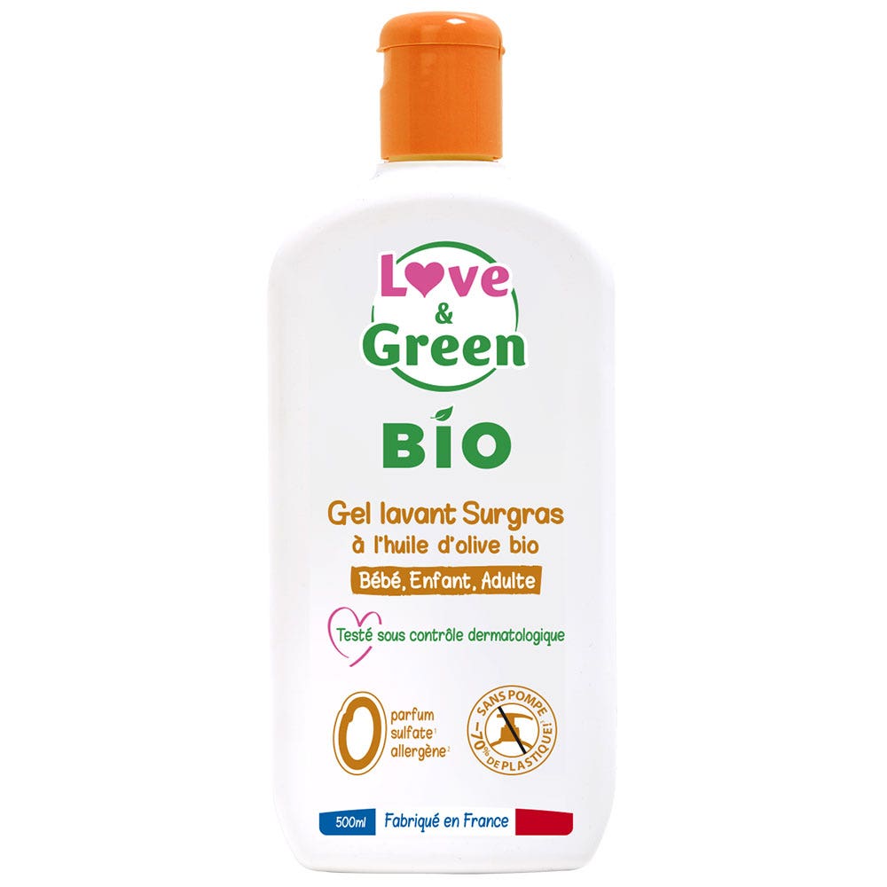 Gel lavant surgras 500ml Peaux sensibles à sèches Love&Green