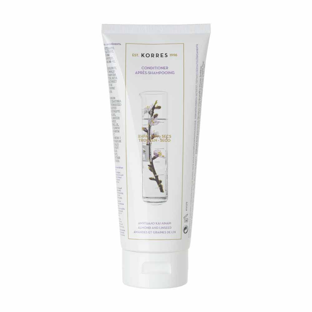 Korres Apres-shampooing Nutritif Pour Cheveux Secs Et Abimes Amandes Et Graines De Lin 200ml
