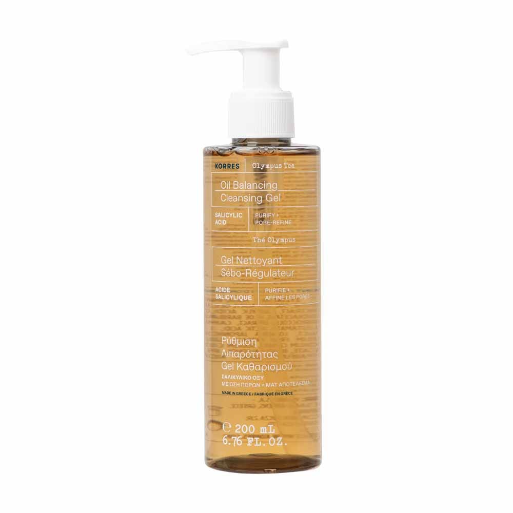 Korres Thé Olympus Gel Nettoyant Sebo-Régulateur Peaux mixtes à grasses 200ml